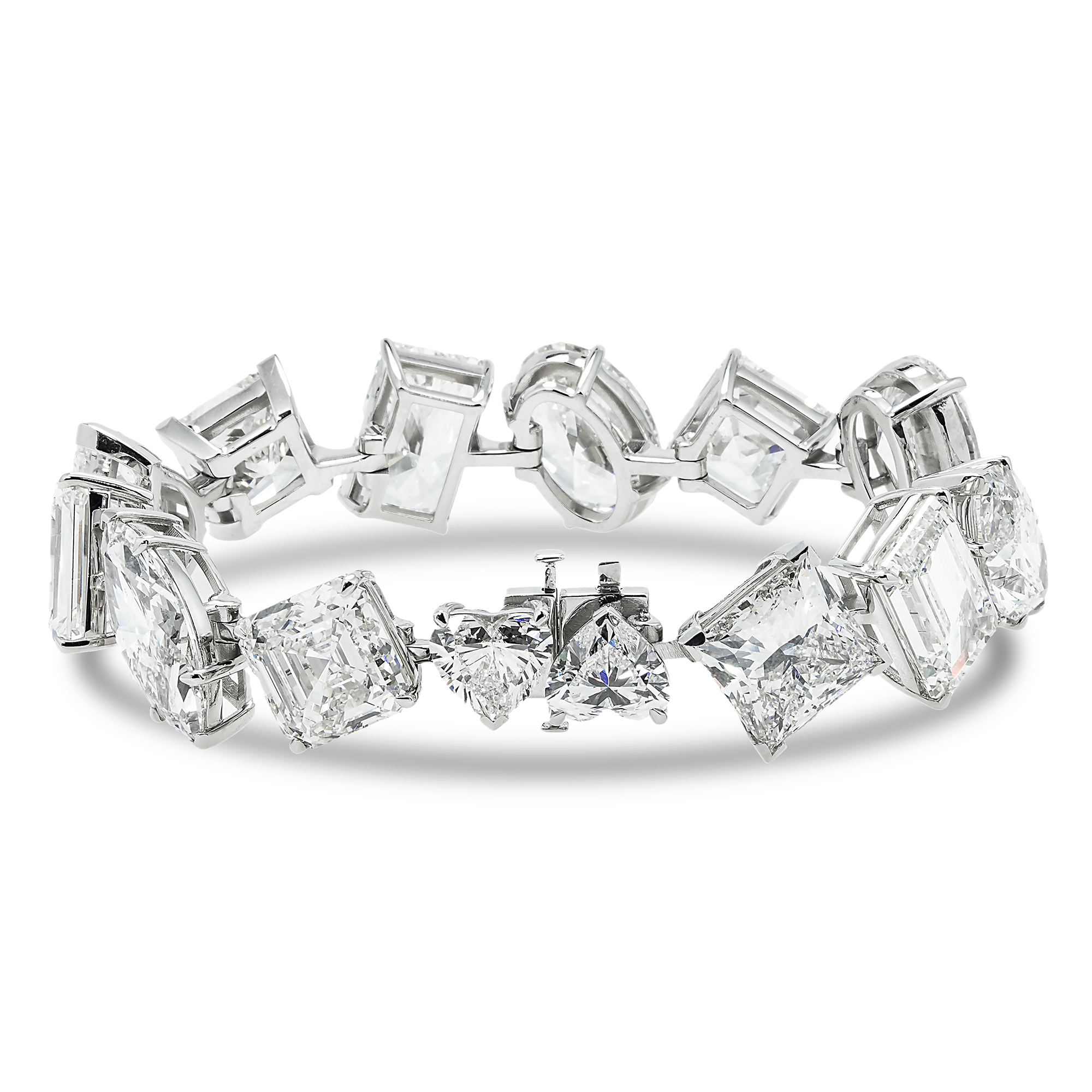 14K White Gold Multi Cut Diamond Eternal Goddess Bracelet 155Ct Bracelets