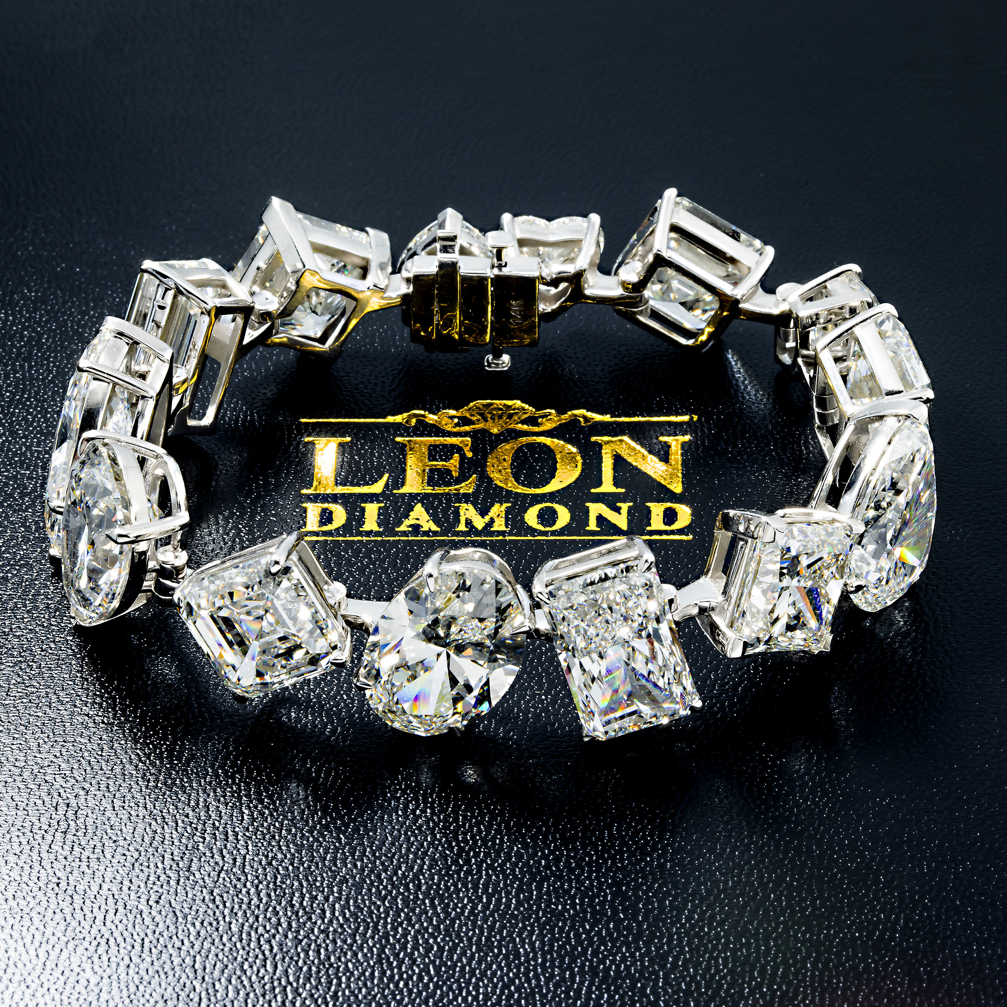 14K White Gold Multi Cut Diamond Eternal Goddess Bracelet 155Ct Bracelets