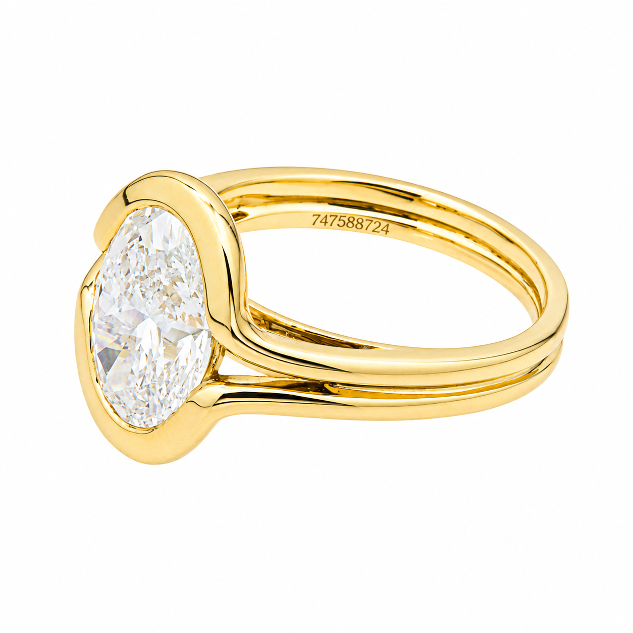 14K Yellow Gold Solitaire Oval Diamond Ring 3.03ct