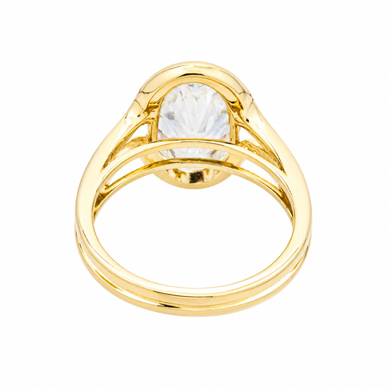 14K Yellow Gold Solitaire Oval Diamond Ring 3.03ct