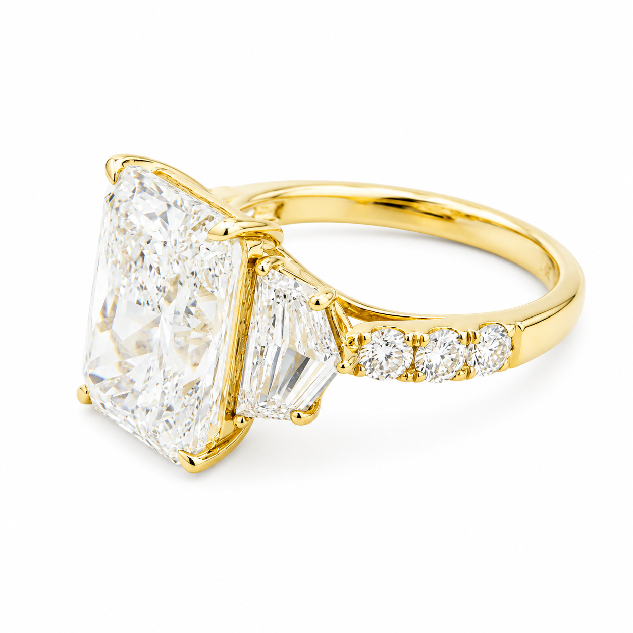 14K Yellow Gold 8.02ct Radiant Diamond Engagement Ring 10.23ctw
