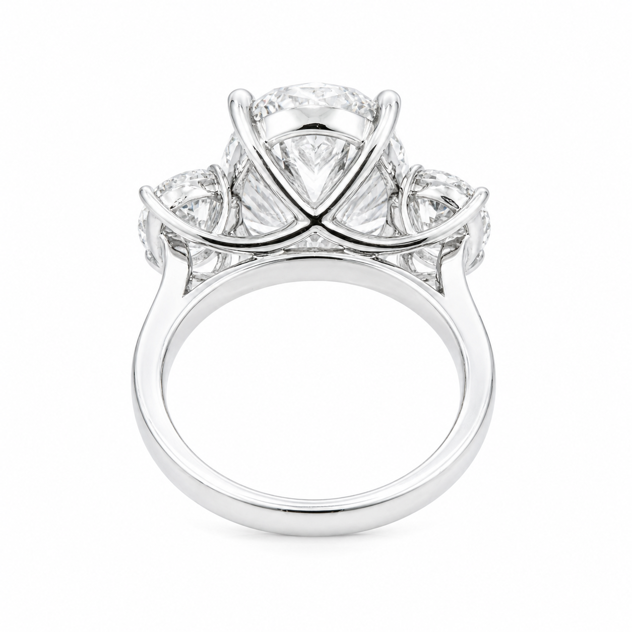 14K White Gold 9.11ct Oval Diamond Engagement Ring 10.96ctw
