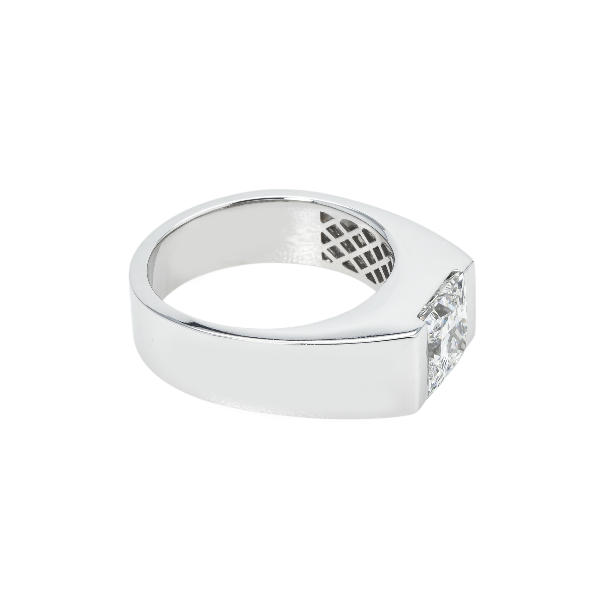 Igi 14K White Gold Solitaire Princess Cut Diamond Ring 3.05Ct Rings