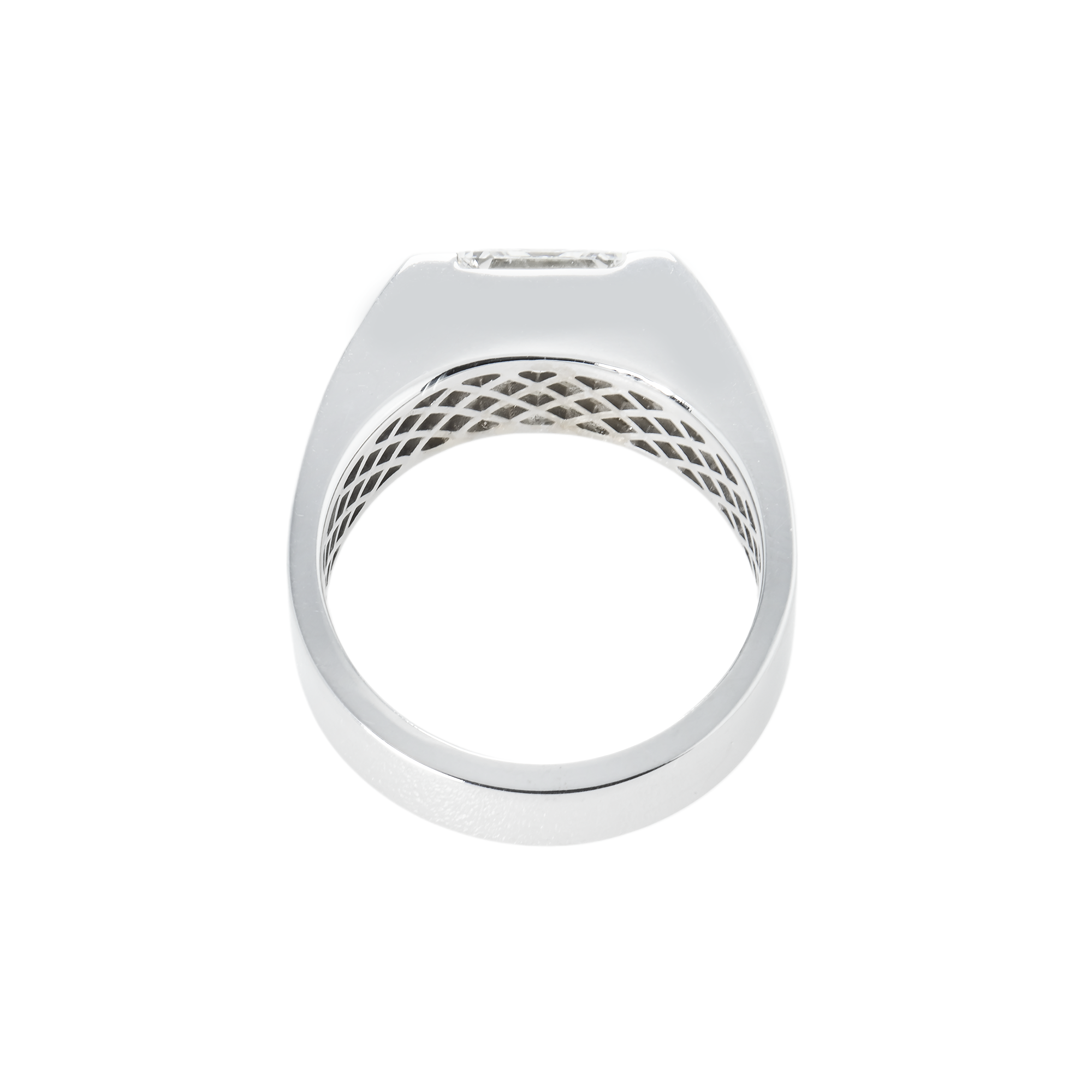 Igi 14K White Gold Solitaire Princess Cut Diamond Ring 3.05Ct Rings
