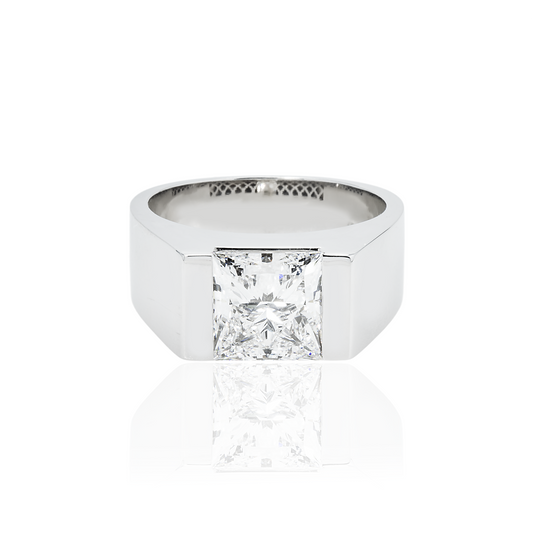 Igi 14K White Gold Solitaire Princess Cut Diamond Ring 5.01Ct Rings