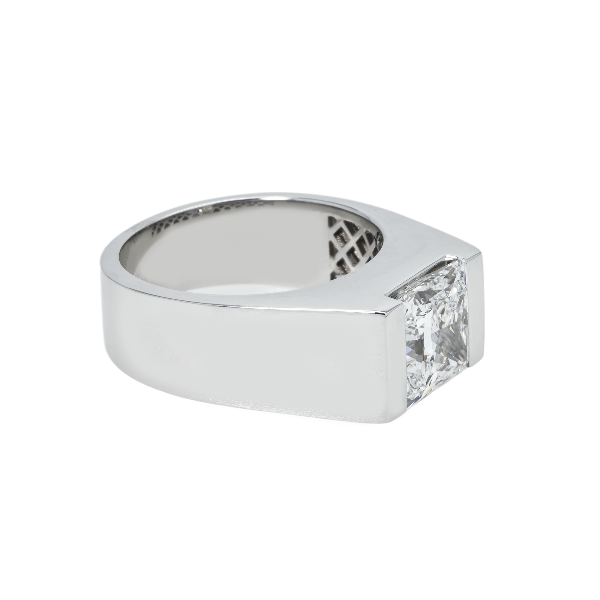 Igi 14K White Gold Solitaire Princess Cut Diamond Ring 5.01Ct Rings
