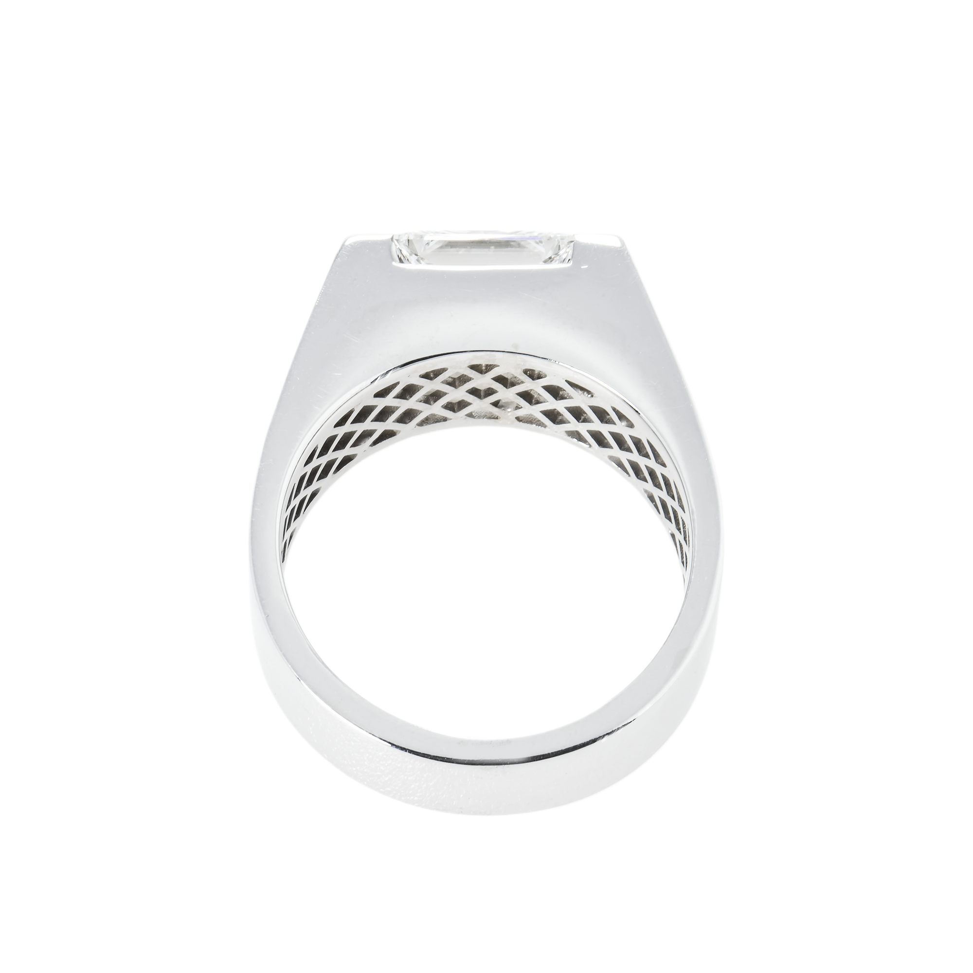 Igi 14K White Gold Solitaire Princess Cut Diamond Ring 5.01Ct Rings