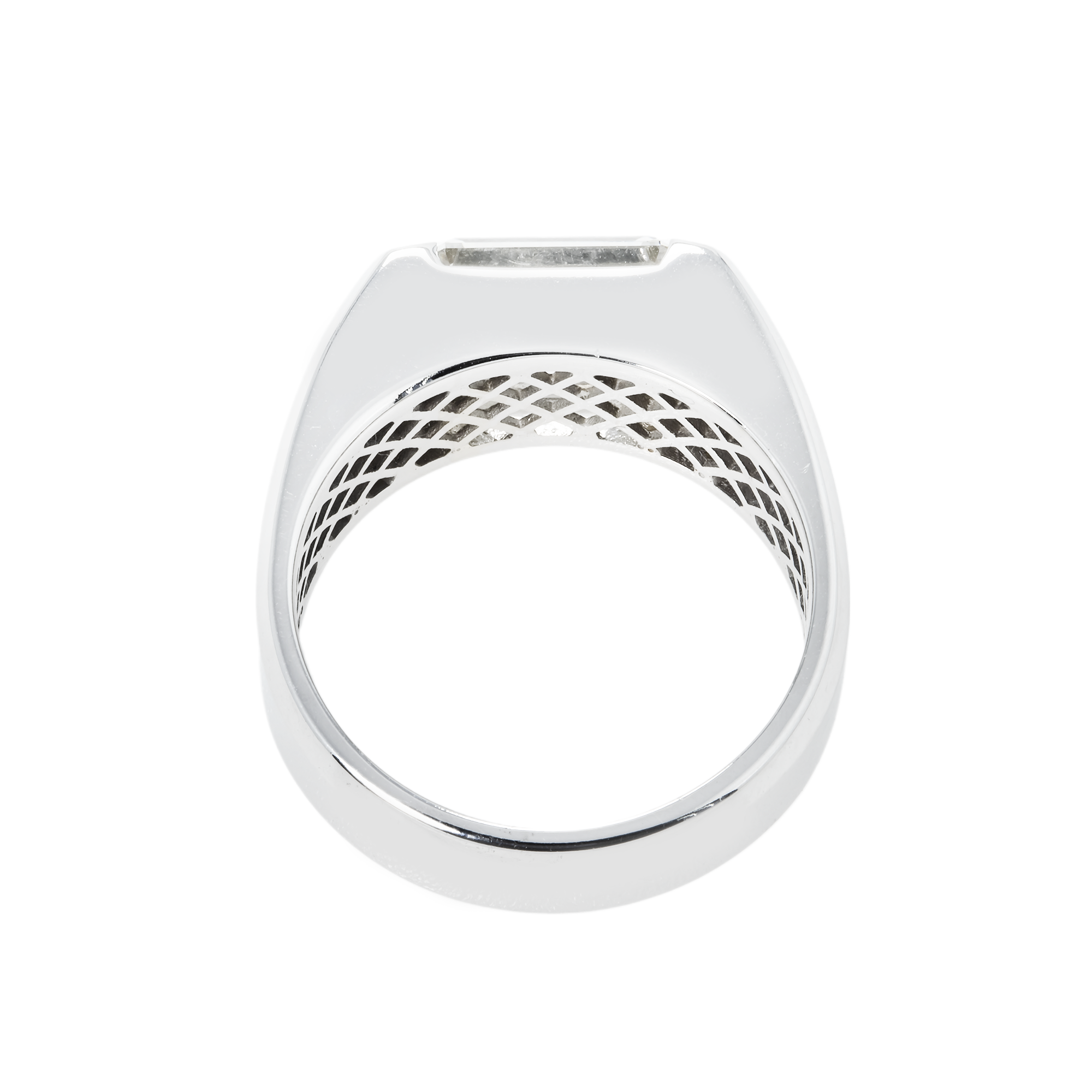 Igi 14K White Gold Solitaire Emerald Cut Diamond Ring 4.36Ct Rings