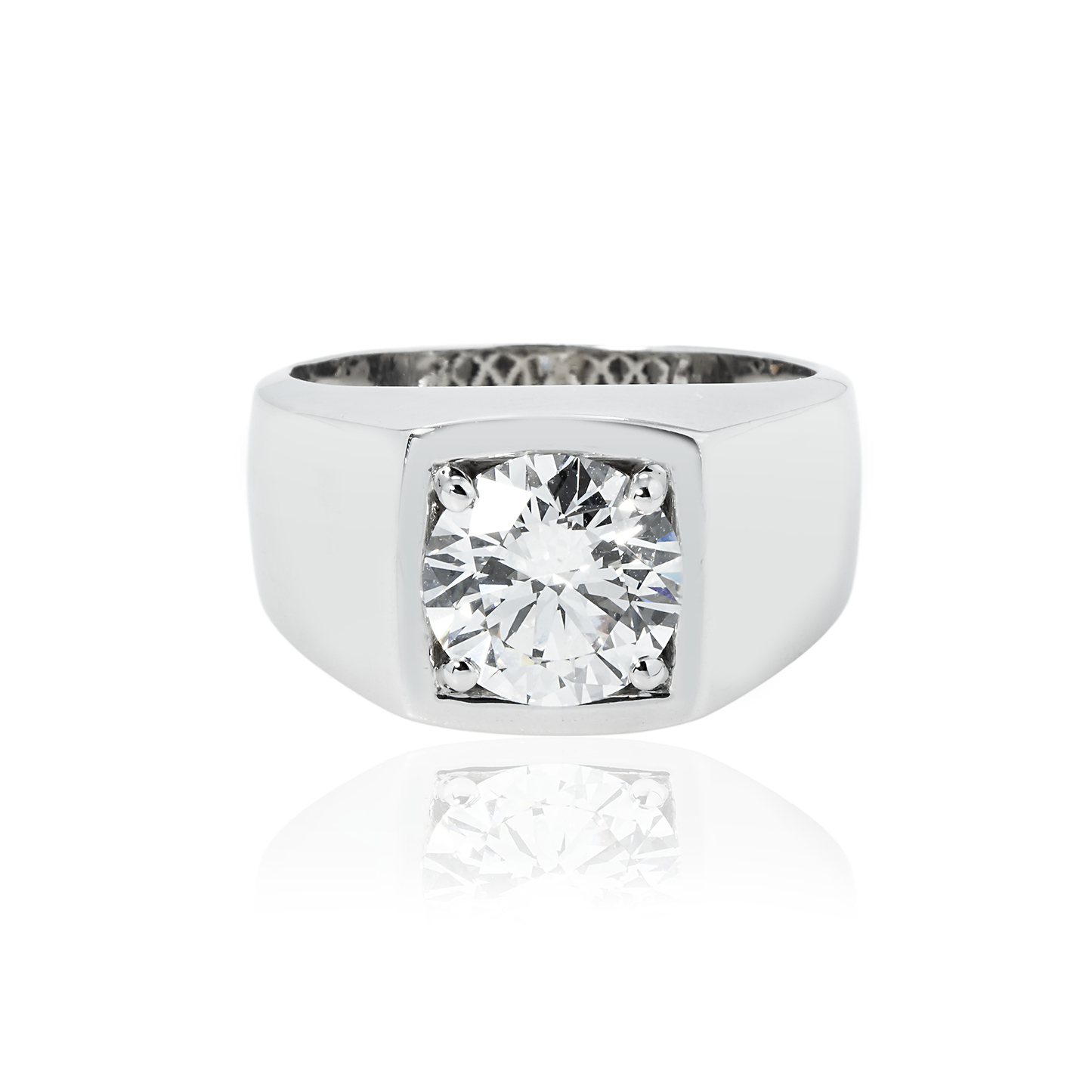 IGI 14K White Gold Solitaire Round Diamond Ring 3.04ct