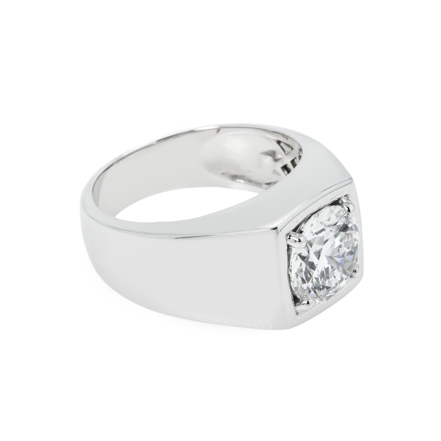 IGI 14K White Gold Solitaire Round Diamond Ring 3.04ct