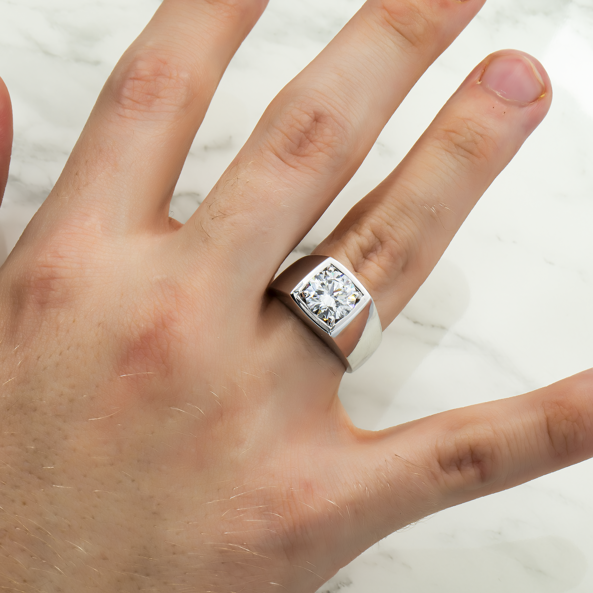 Igi 14K White Gold Solitaire Round Diamond Ring 3.04Ct Rings