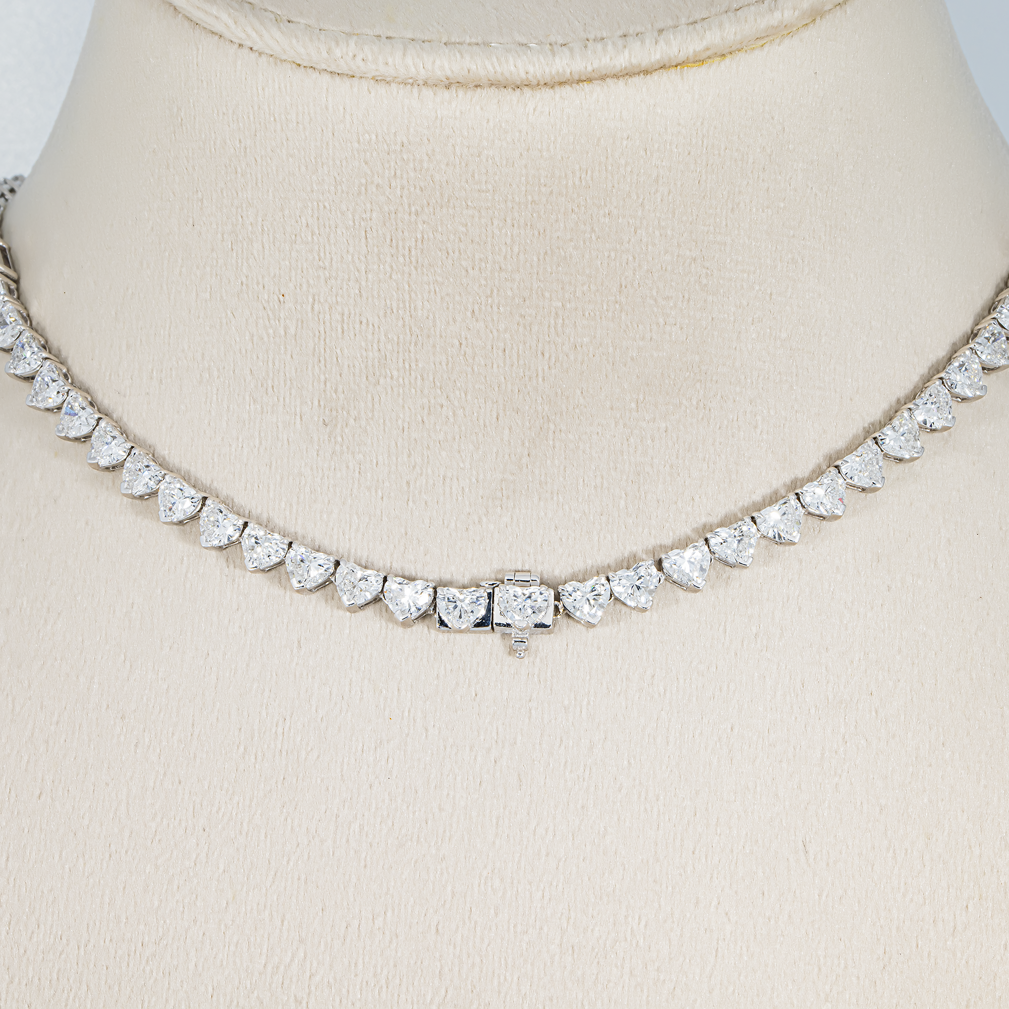 14K White Gold Multi Cut Fancy Pink & Blue Diamond Tennis Chain 28.40ct