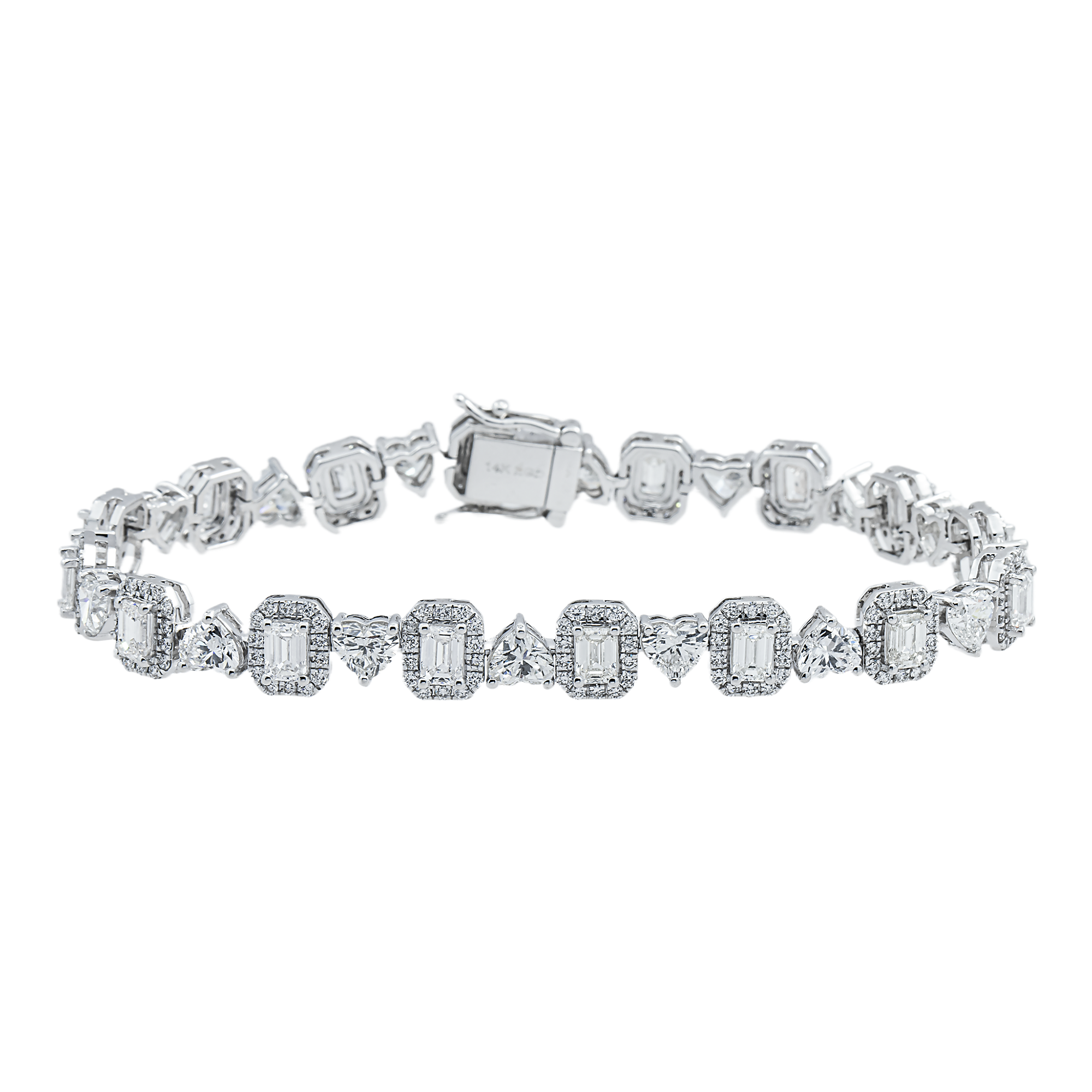 14K White Gold Multi Cut Diamond Bracelet 11.25ct