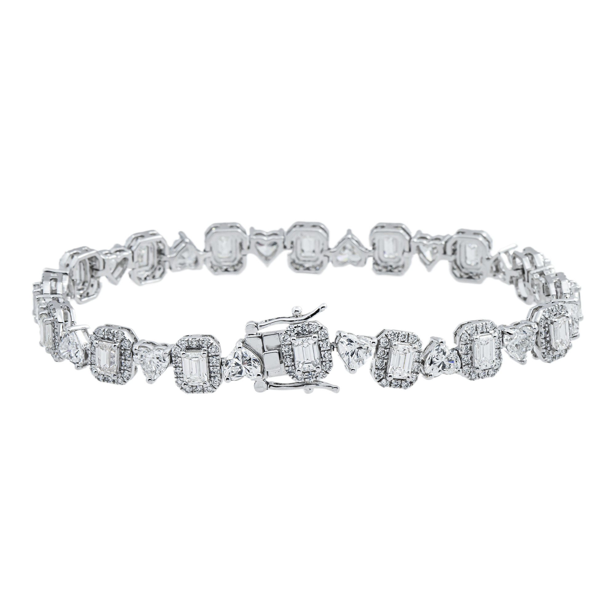 14K White Gold Multi Cut Diamond Bracelet 11.25ct
