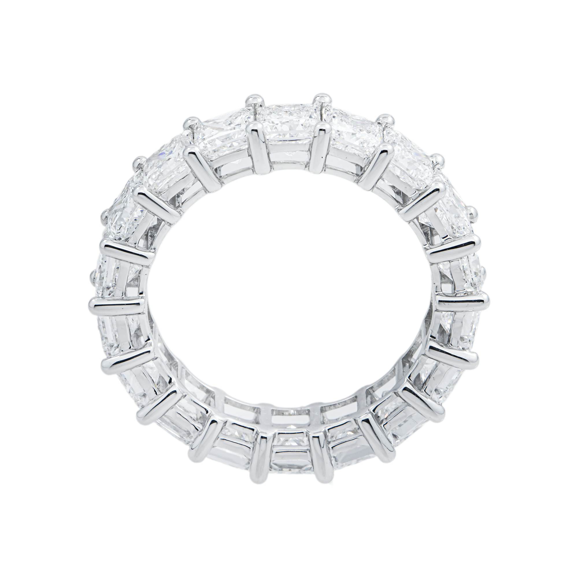 14K White Gold Princess Cut Diamond Eternity Ring 5.77ct (Size 6)