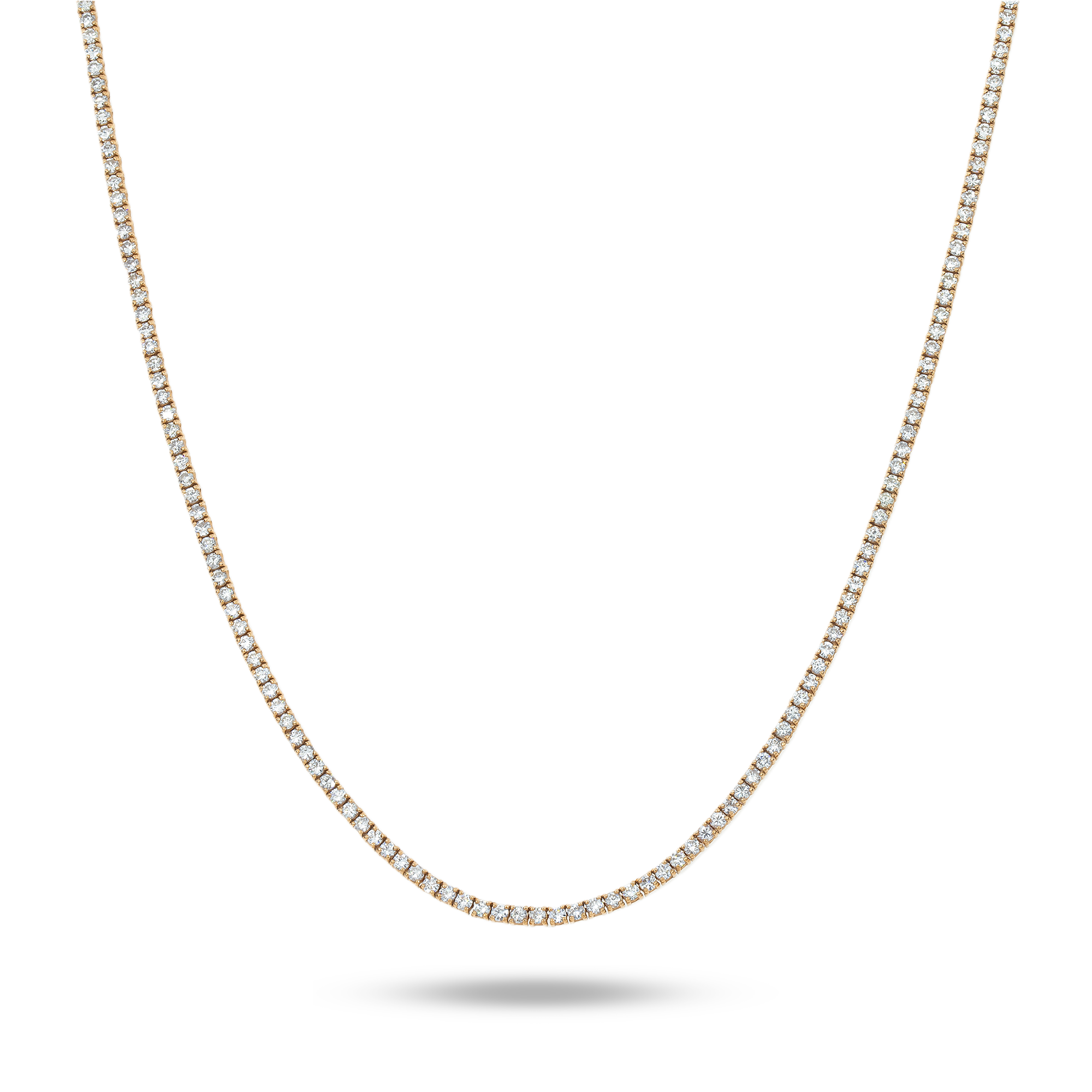 14K Rose Gold Round Diamond Tennis Chain 9.35Ct Chains