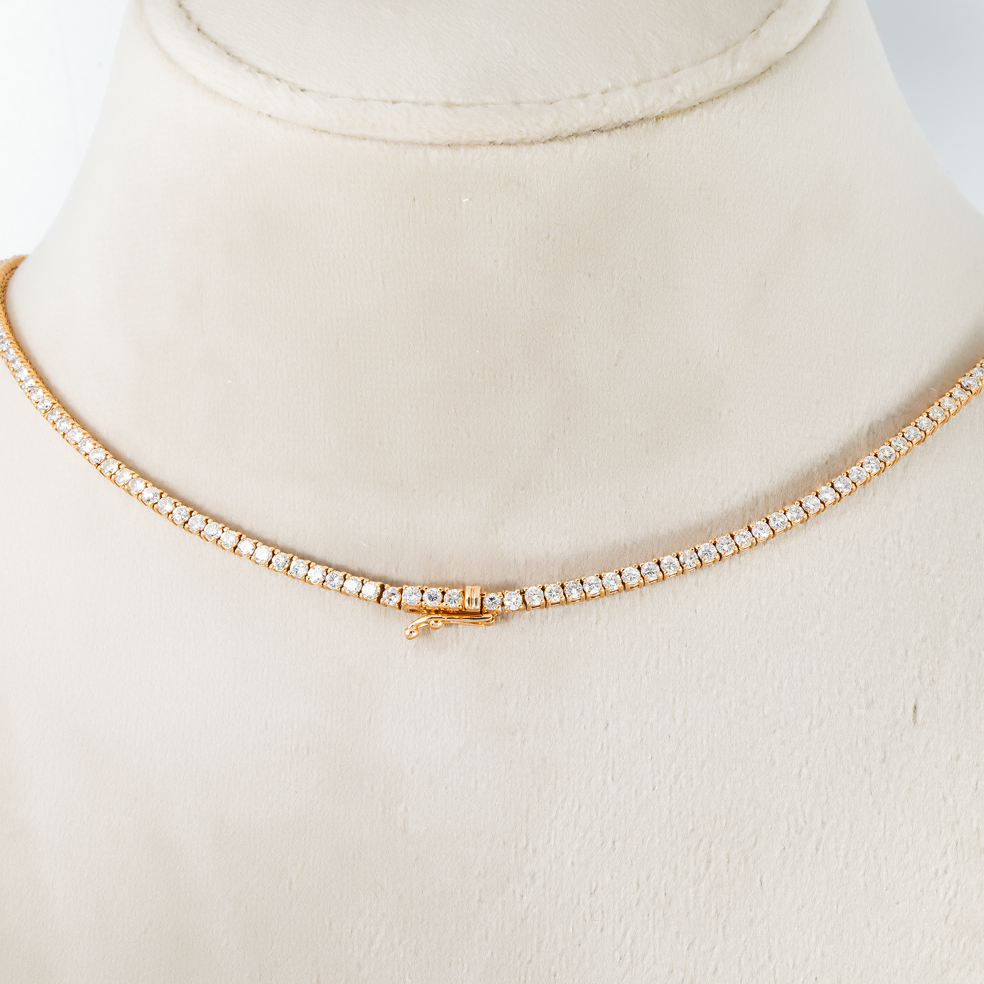 14K Rose Gold Round Diamond Tennis Chain 9.35Ct Chains