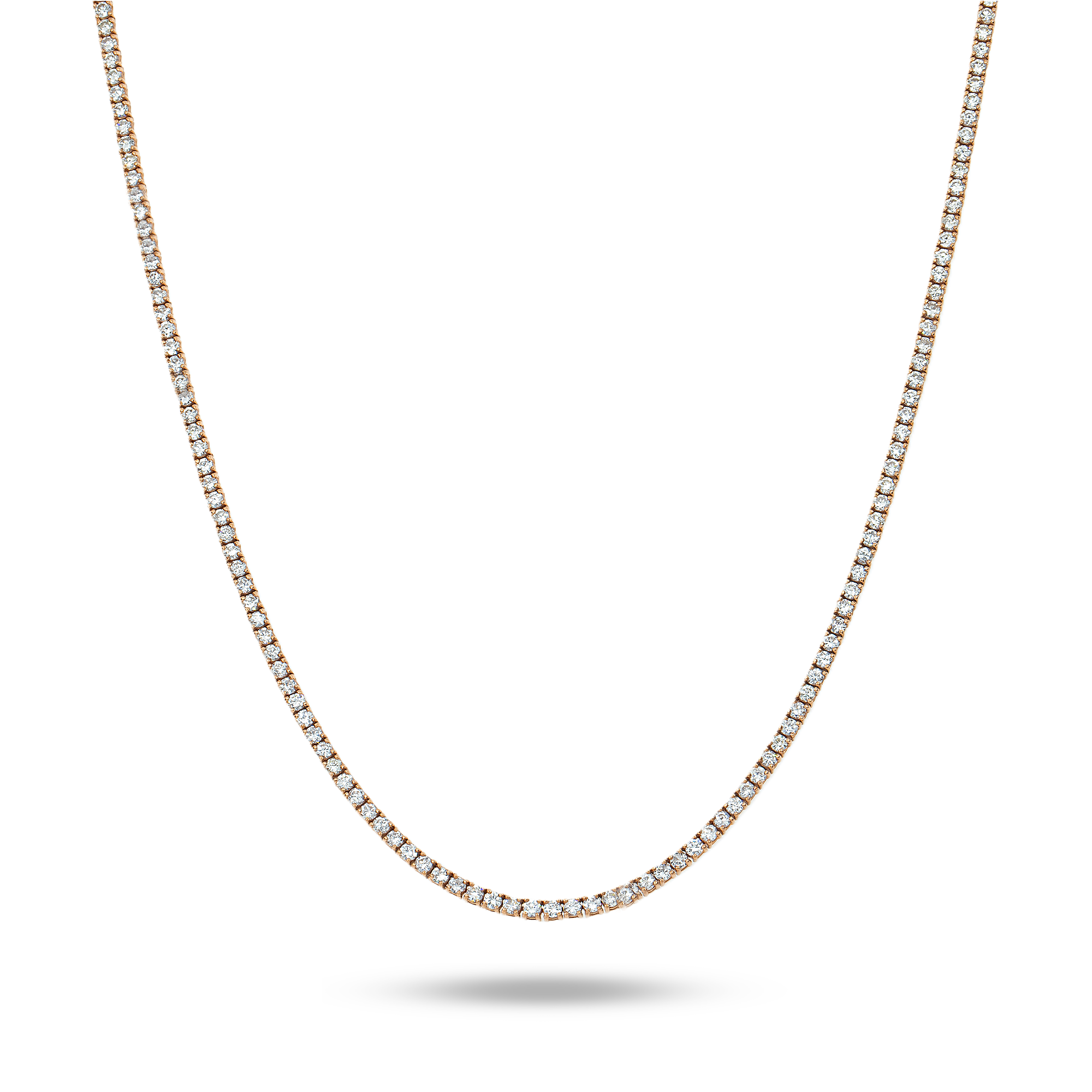 14K Rose Gold Round Diamond Tennis Chain 9.52Ct Chains