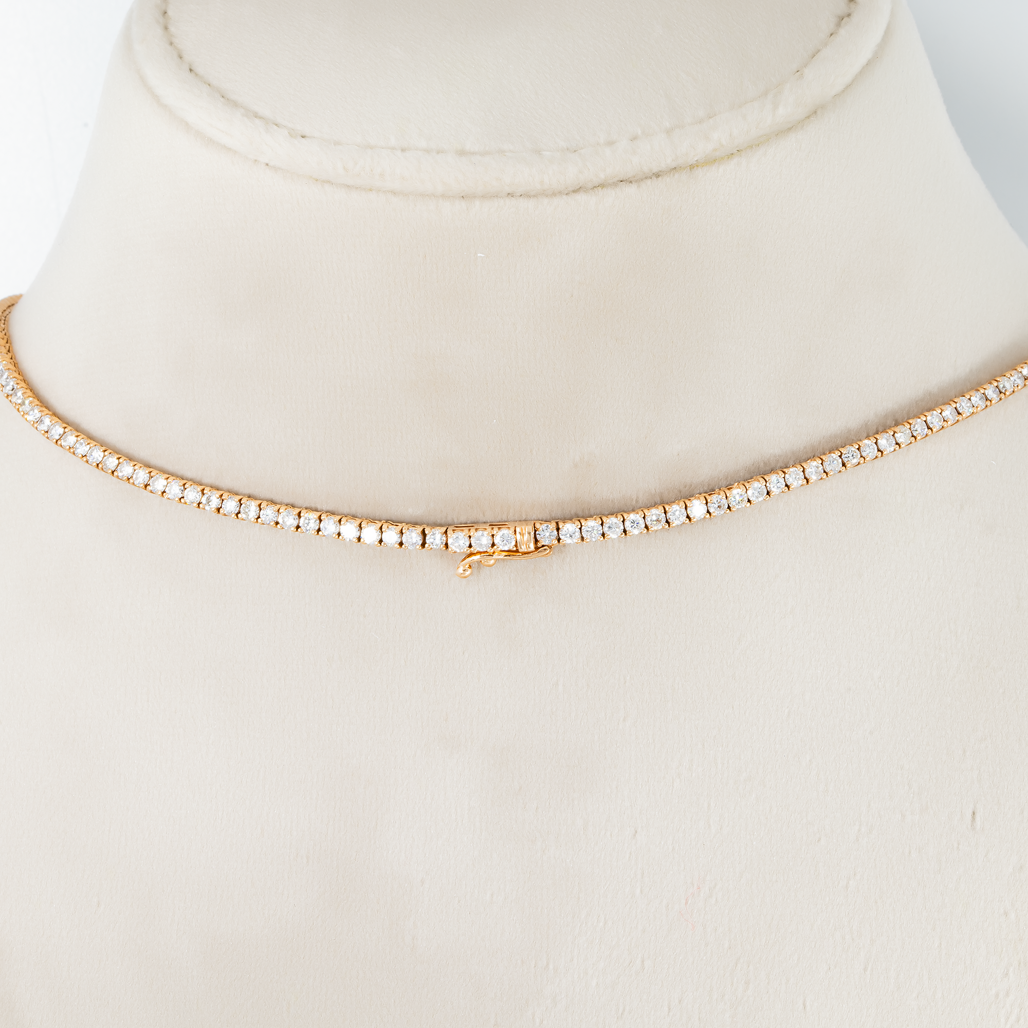 14K Rose Gold Round Diamond Tennis Chain 9.52Ct Chains