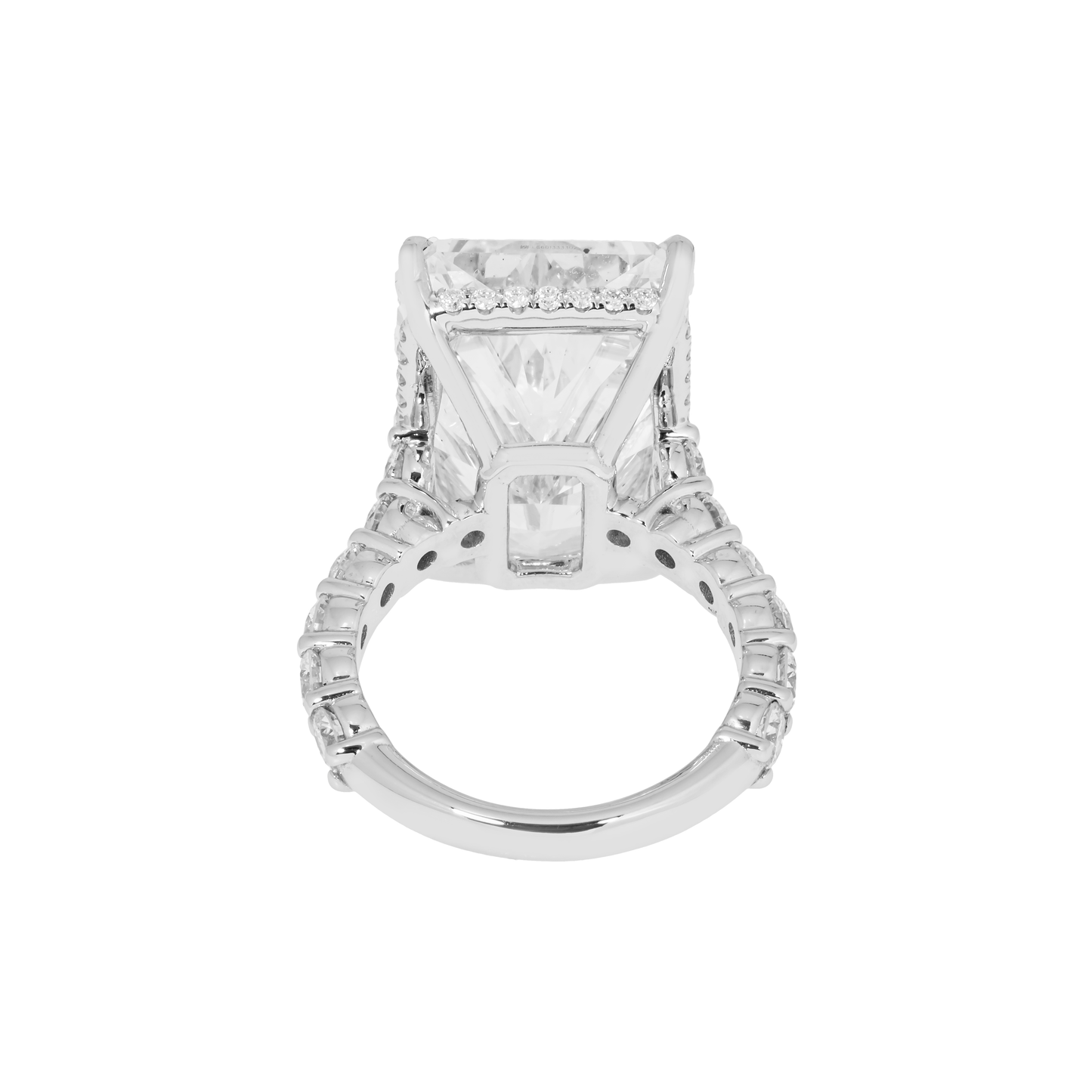 18K White Gold 20.01ct Radiant Cut Diamond Engagement Ring 22.26ctw