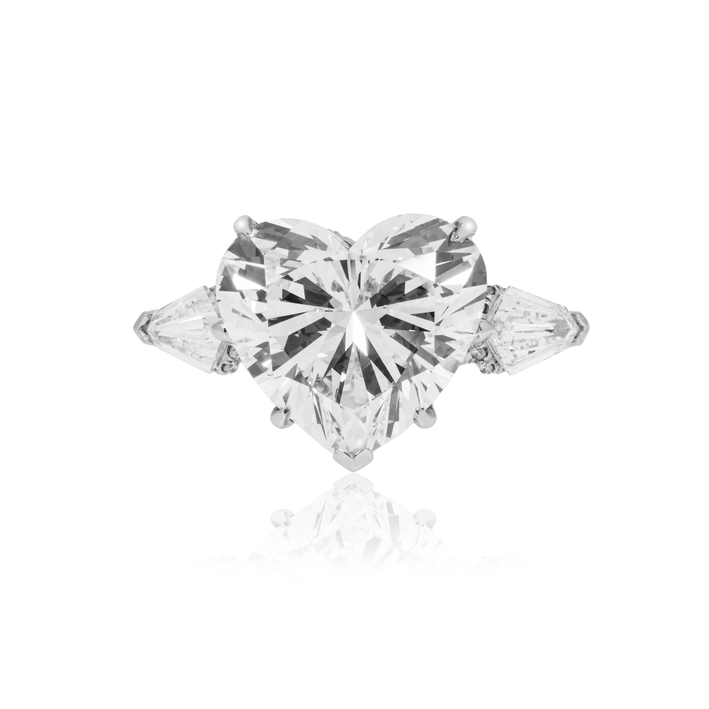 Platinum 11.46ct Heart Cut Diamond Engagement Ring 13.91ctw