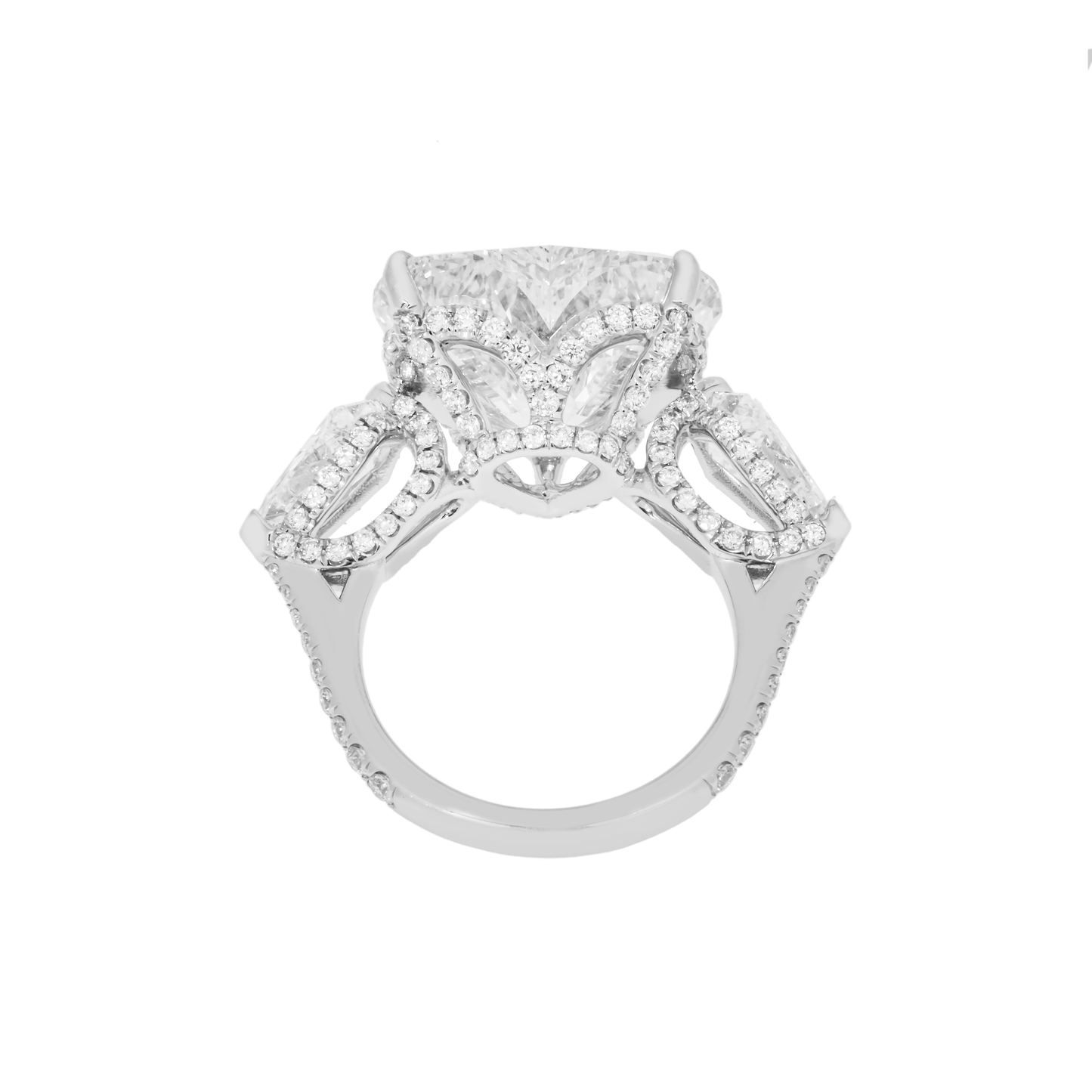 Platinum 11.46ct Heart Cut Diamond Engagement Ring 13.91ctw