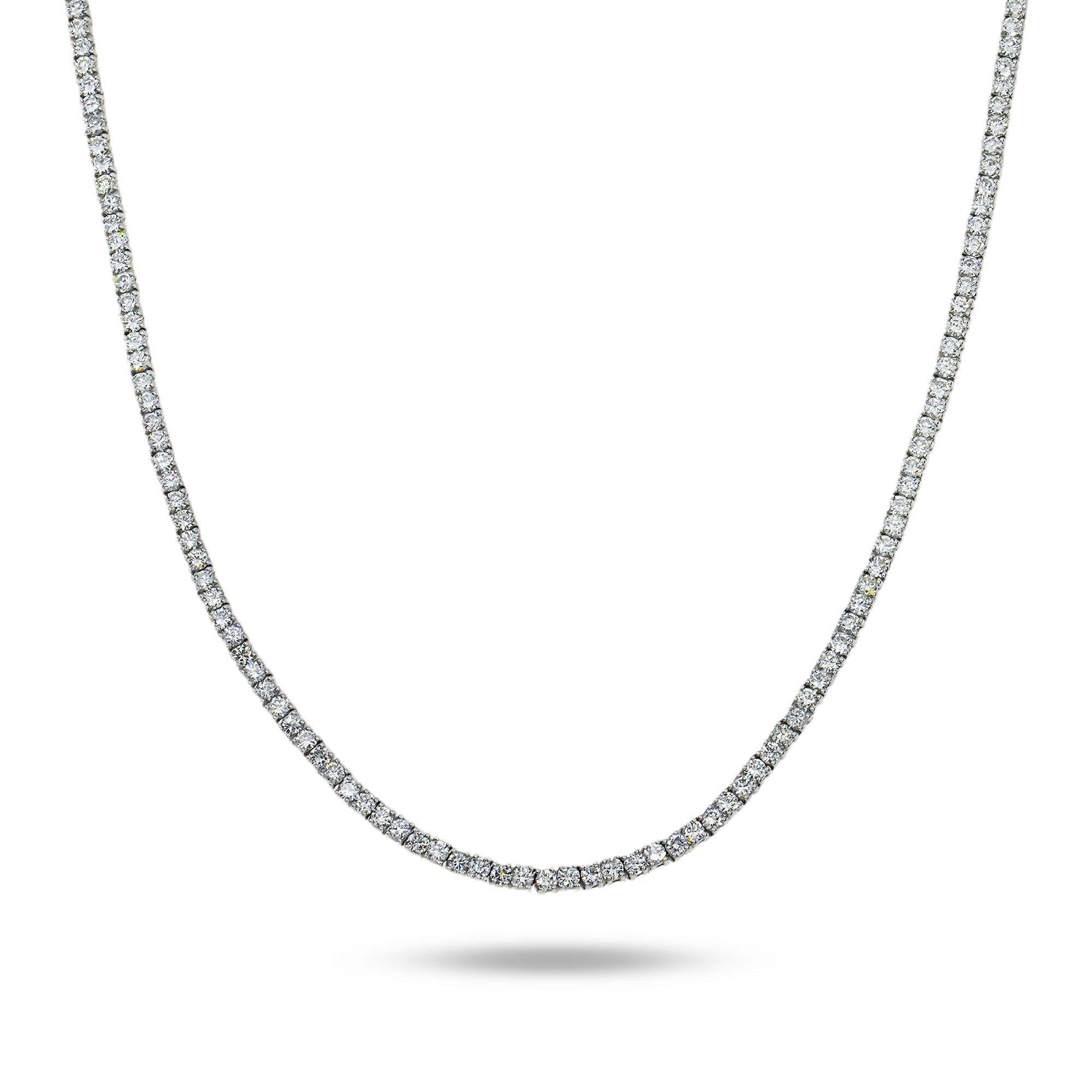 14K White Gold Round Diamond Tennis Chain 23.53Ct Chains