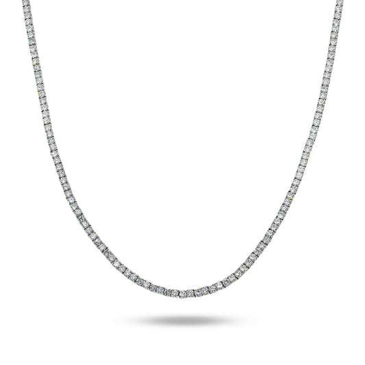 14K White Gold Round Diamond Tennis Chain 23.53ct