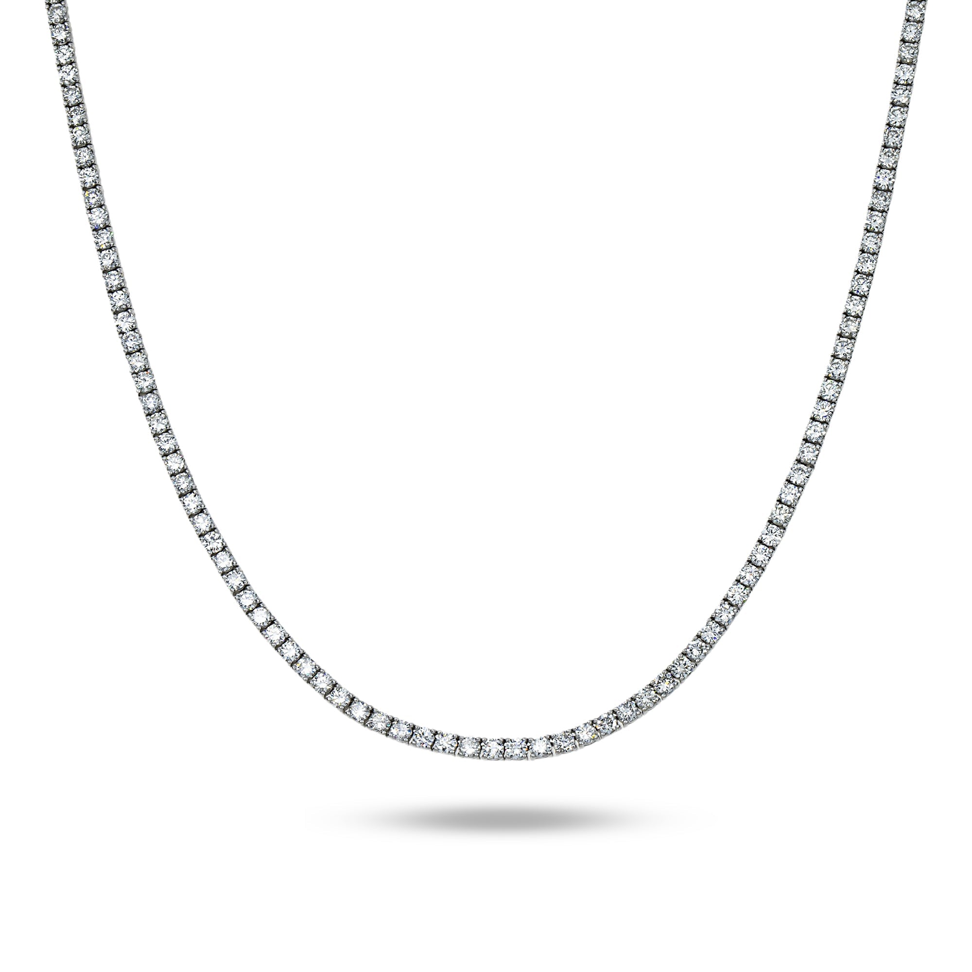 14K White Gold Round Diamond Tennis Chain 16.50Ct Chains