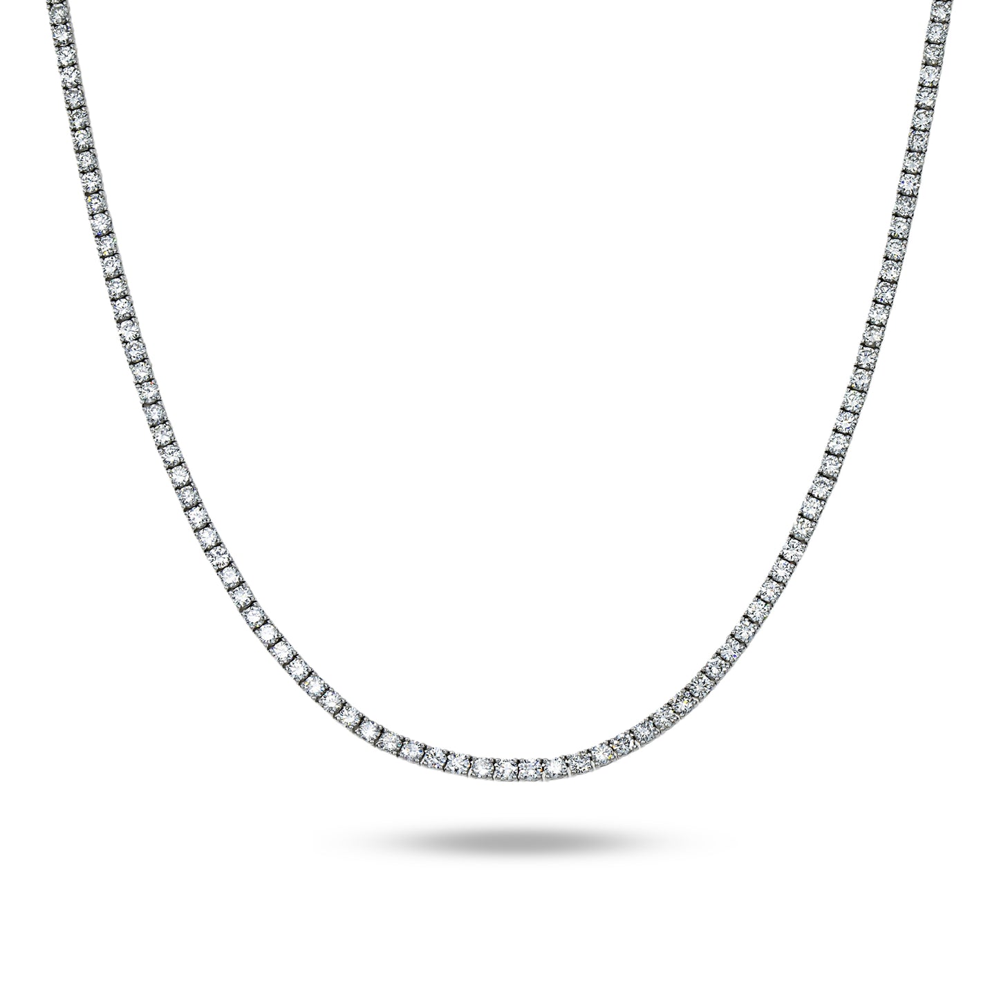 14K White Gold Round Diamond Tennis Chain 16.50ct