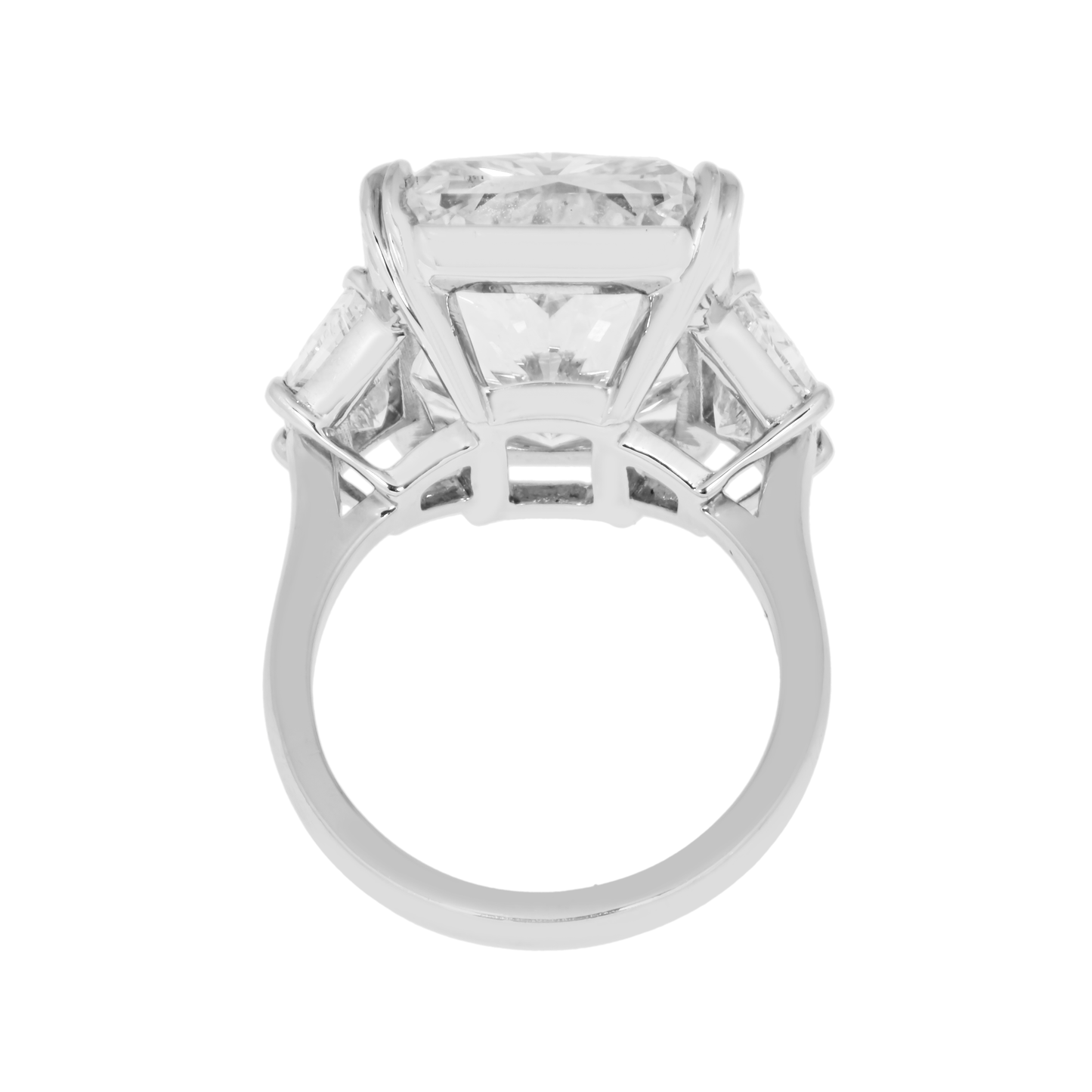 GIA 18K White Gold 20.01ct Radiant Cut Triple Diamond Engagement Ring 22.35ctw