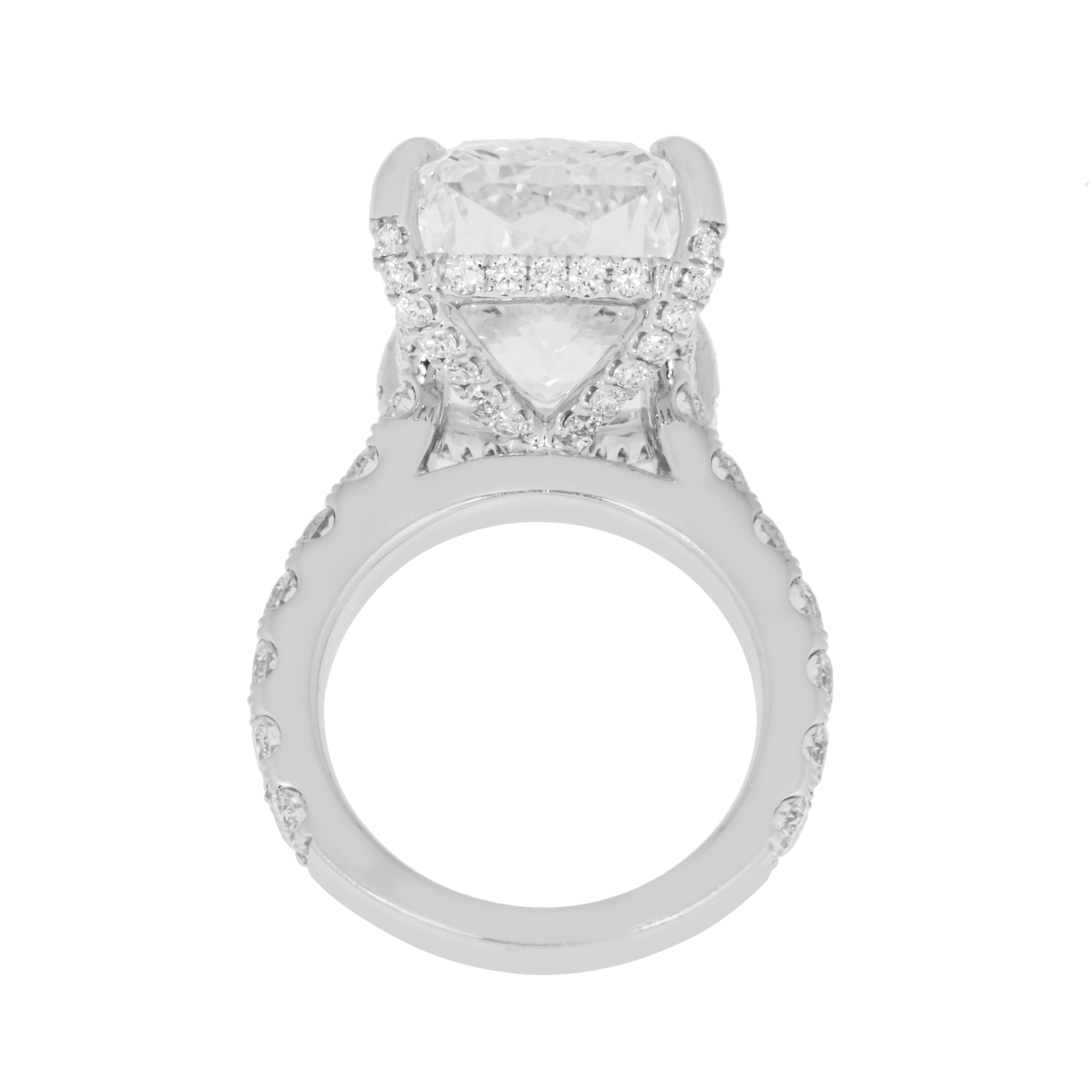 Gia 14K White Gold 16.96Ct Radiant Cut Diamond Engagement Ring 19.30Ctw Bridal