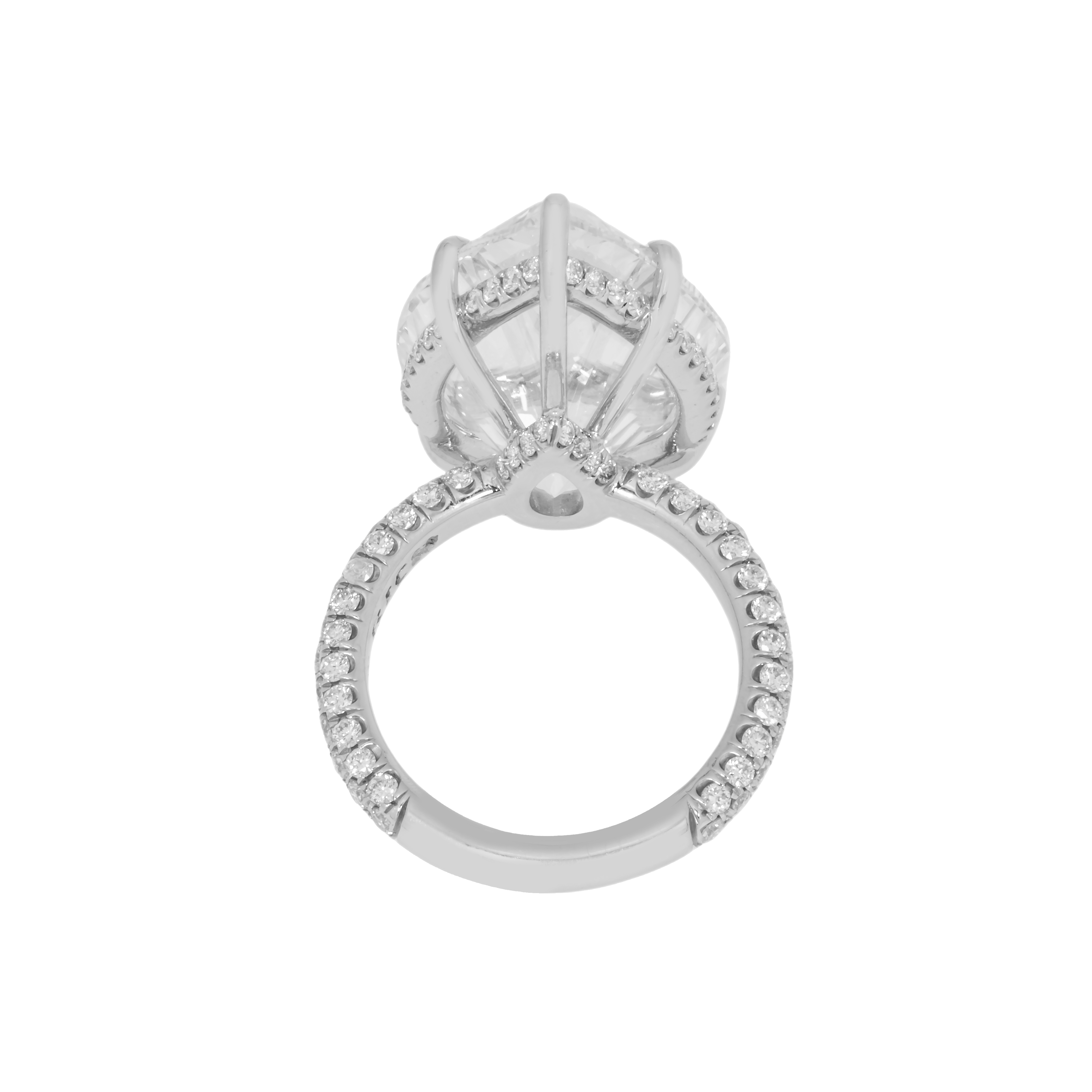Gia Platinum 23Ct Pear Cut Diamond Engagement Ring 25.05Ctw Bridal