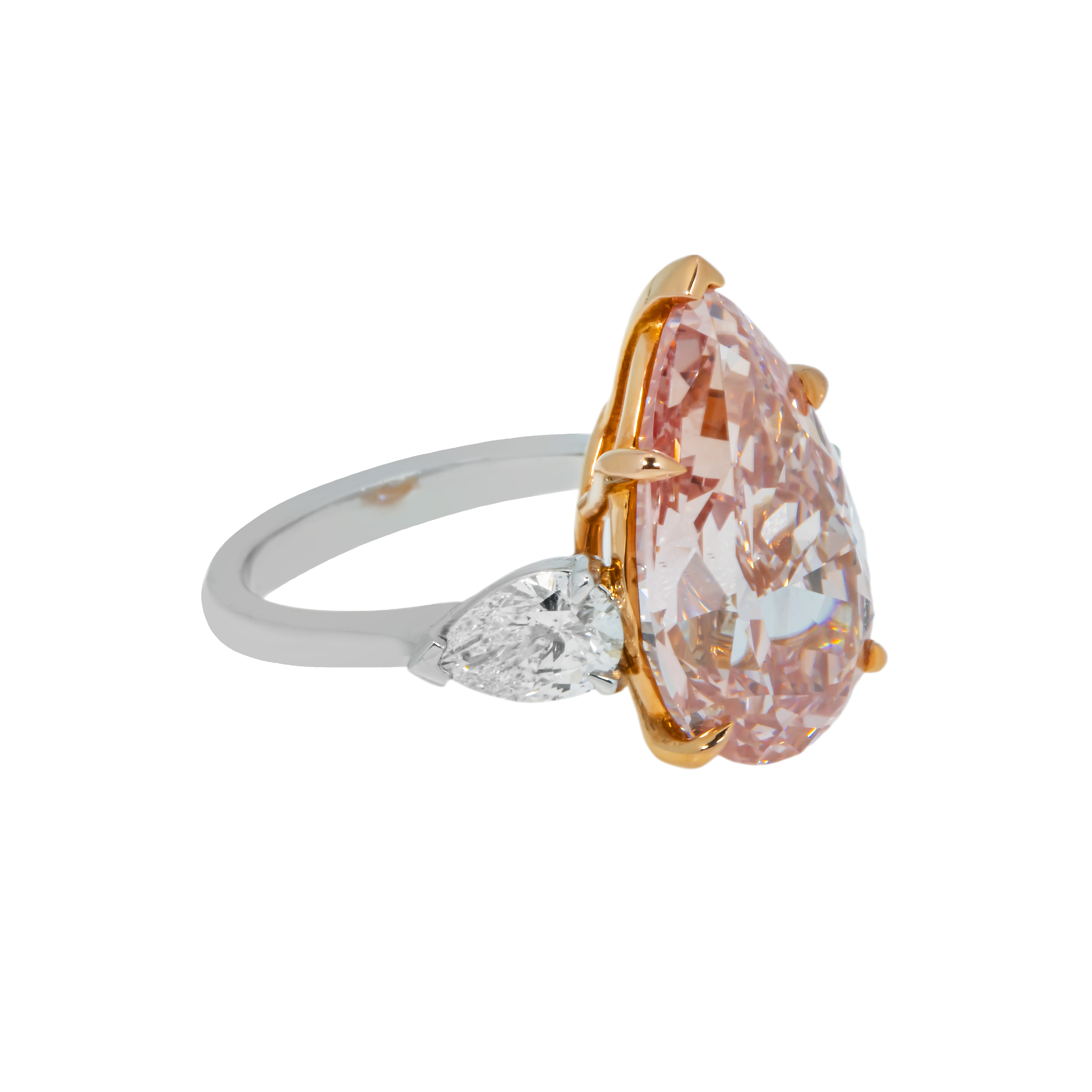 Gia Platinum 8.88Ct Fip Triple Pear Cut Diamond Engagement Ring 10.04Ctw Bridal