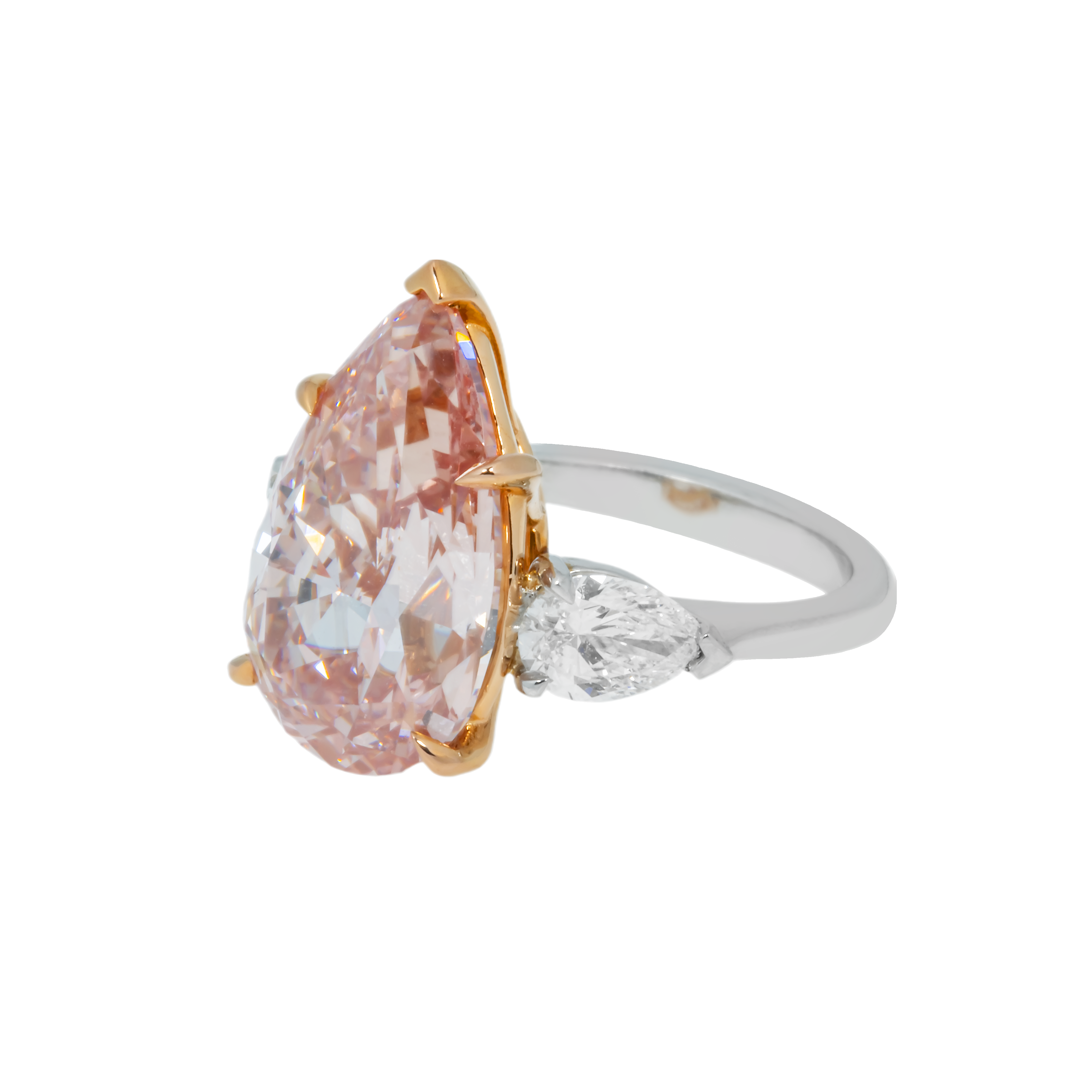 Gia Platinum 8.88Ct Fip Triple Pear Cut Diamond Engagement Ring 10.04Ctw Bridal