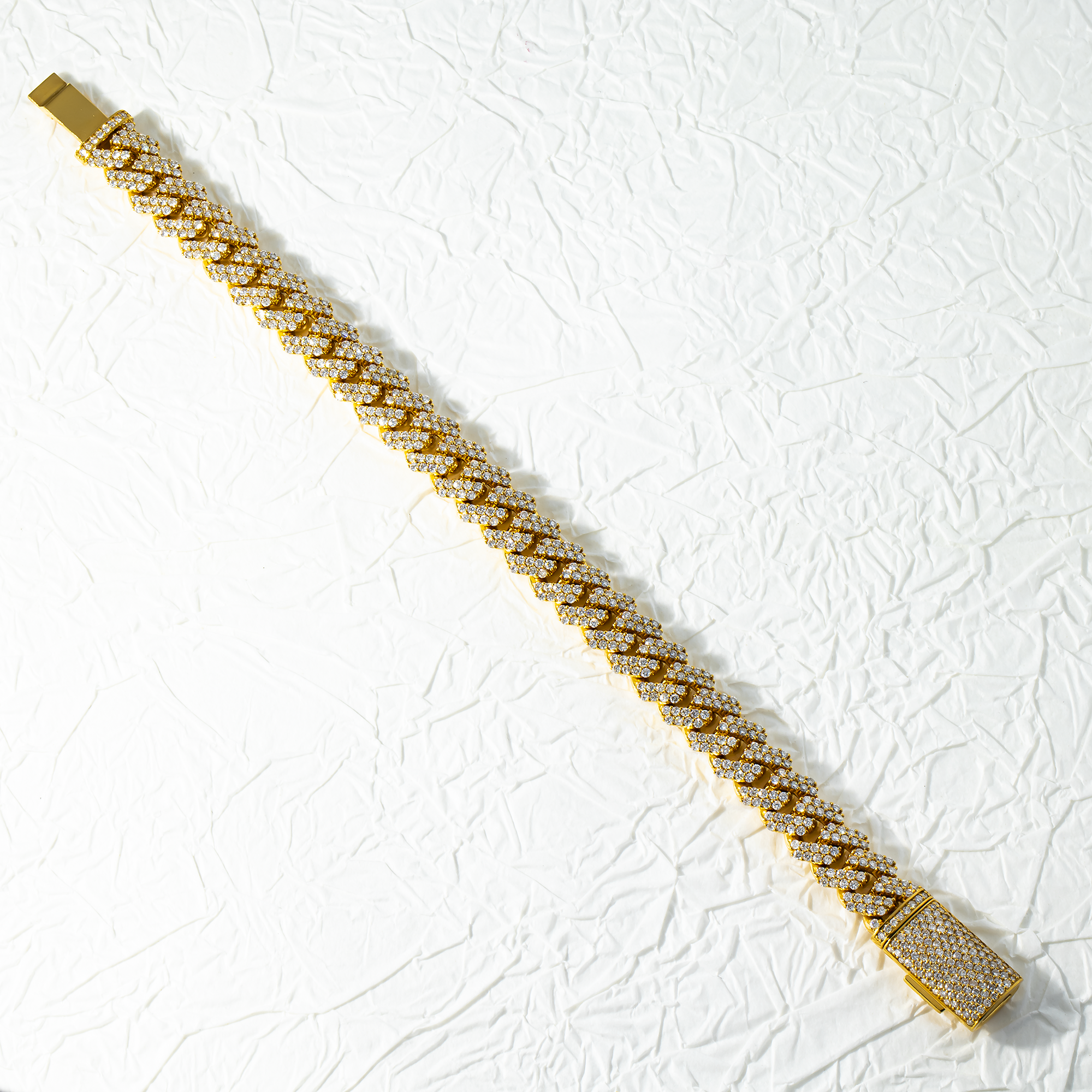 14K Yellow Gold 11Mm Round Diamond Cuban Link Bracelet 9.0Ct Bracelets