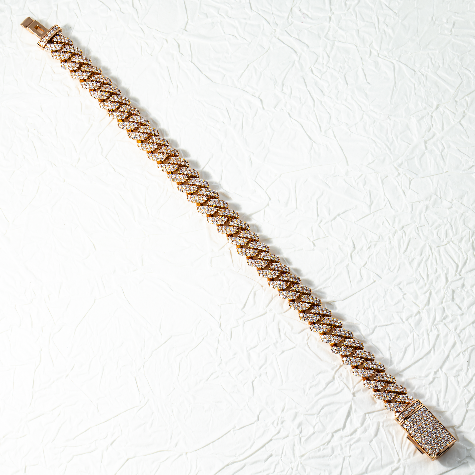 14K Rose Gold 10Mm Round Diamond Cuban Link Bracelet 7.0Ct Bracelets