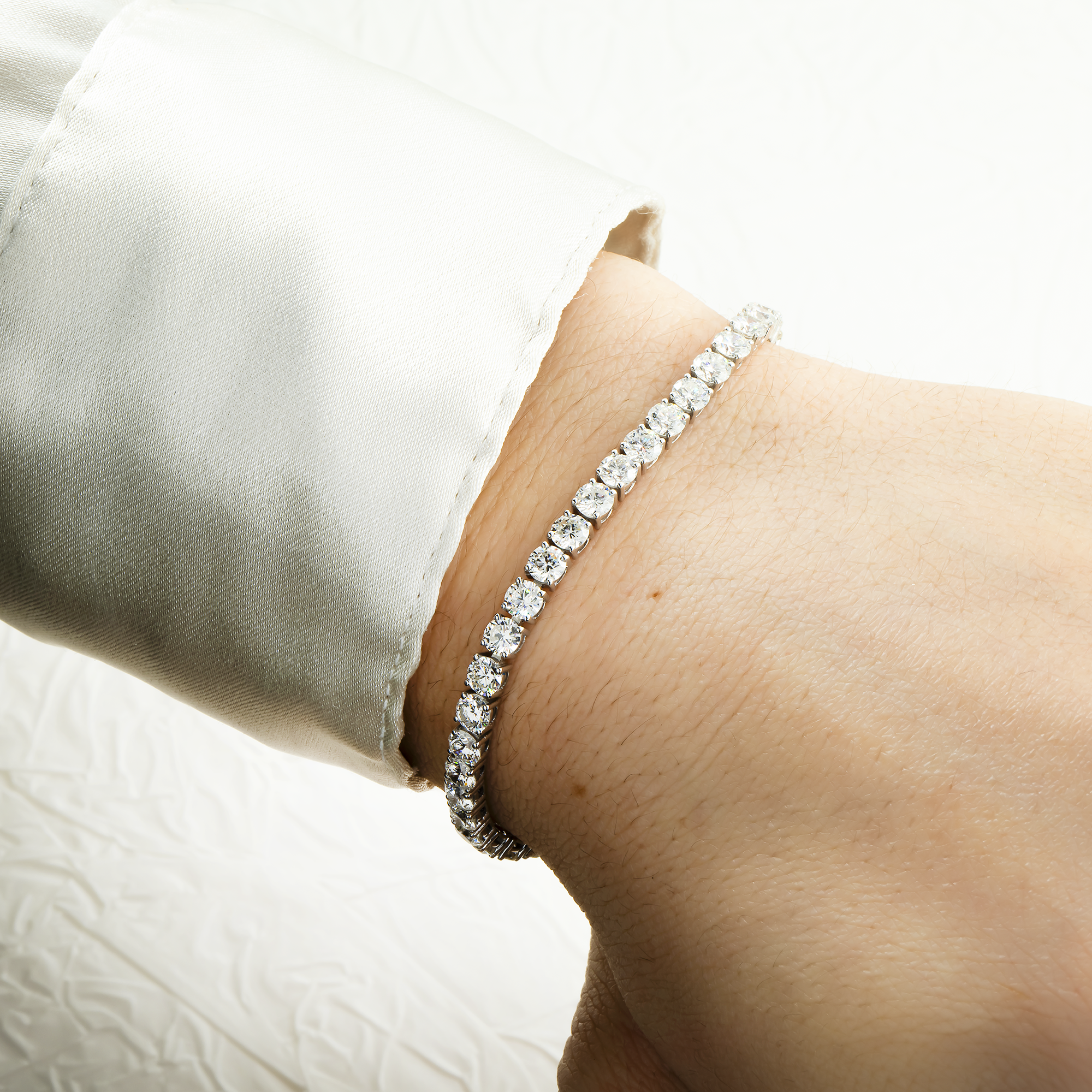 White Gold Round Cut Diamond Tennis Bracelet 9.85ct *Best Seller*