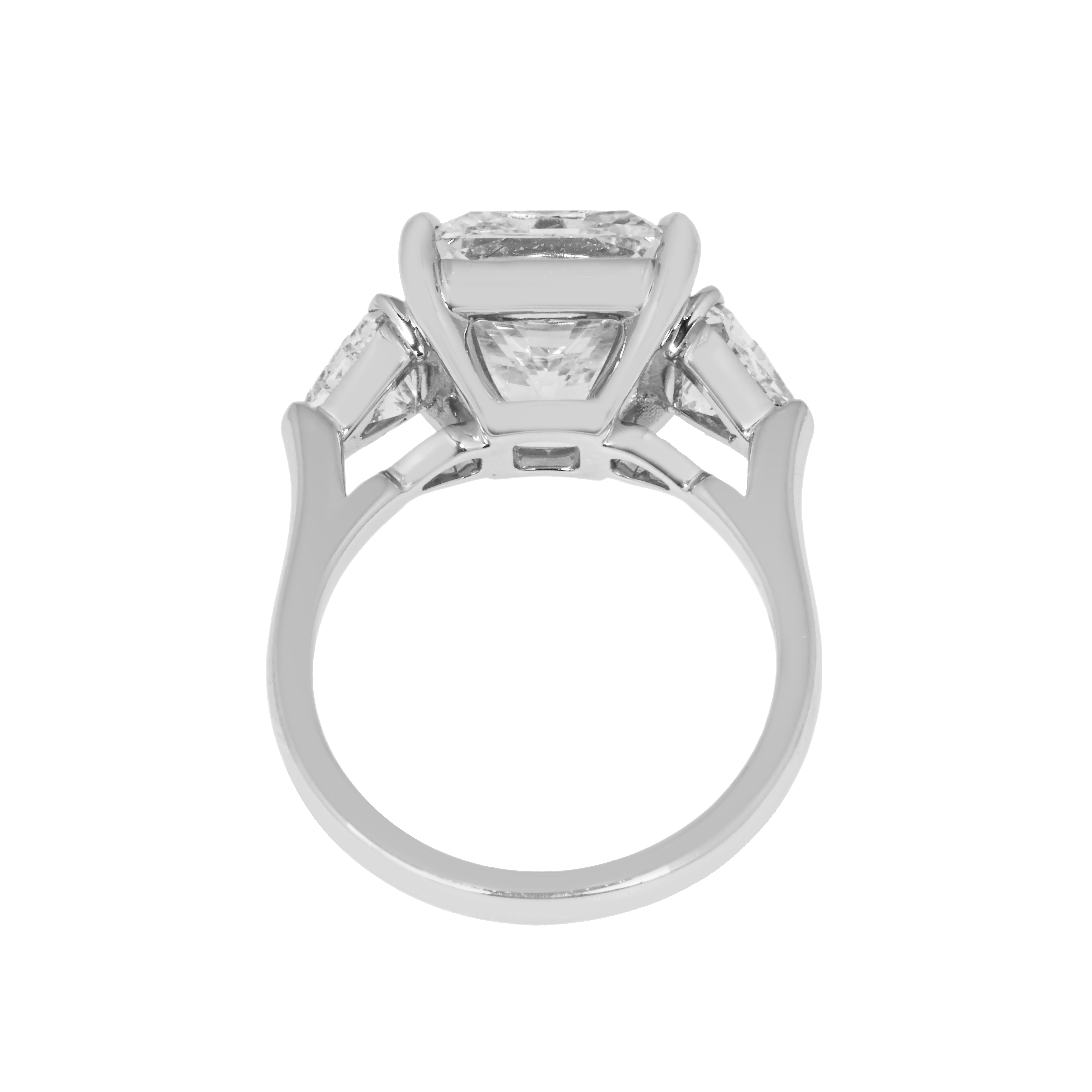Platinum 7Ct Square Radiant Cut Diamond Engagement Ring 8.54Ctw Bridal