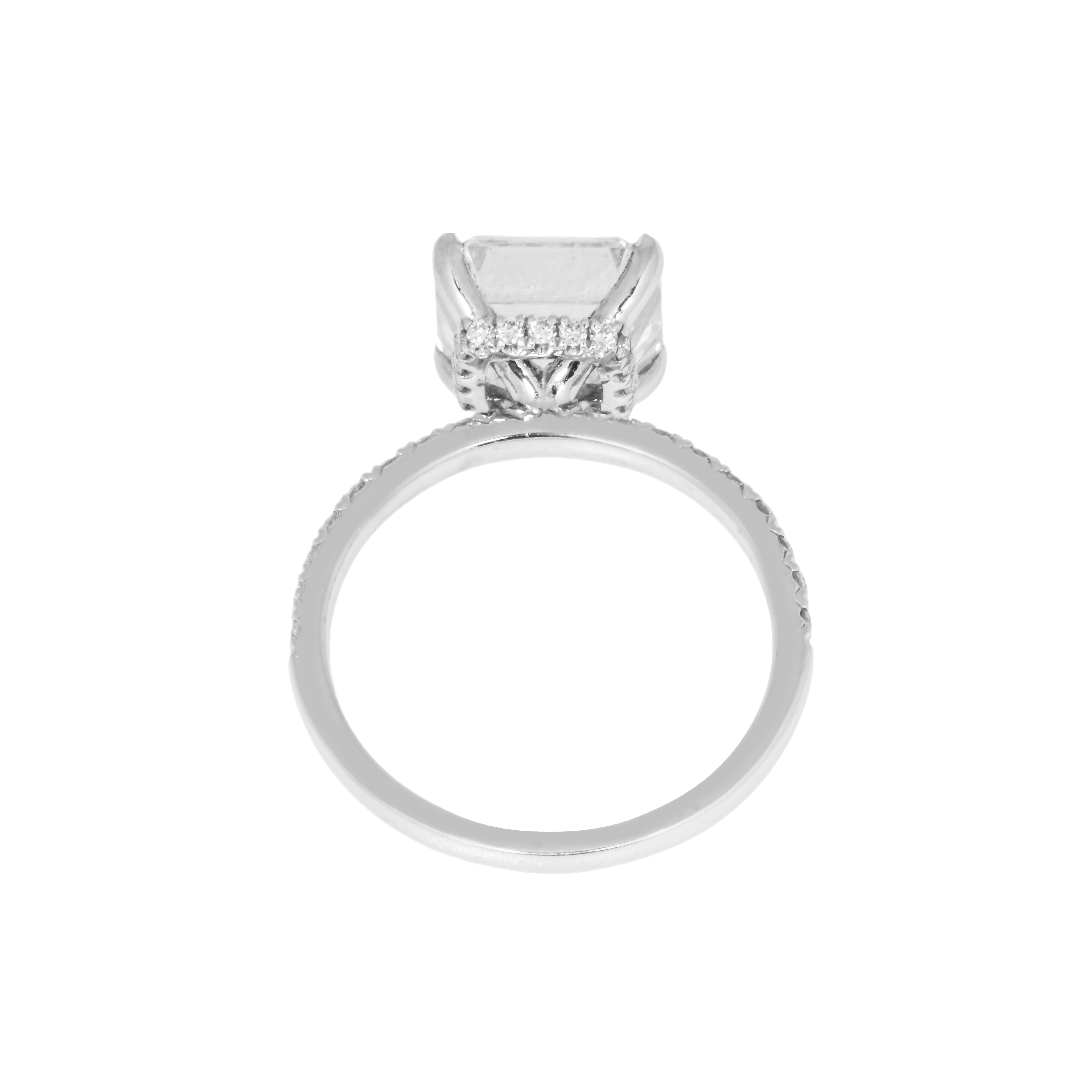 Platinum 4.05Ct Asscher Cut Diamond Engagement Ring 4.42Ctw Bridal