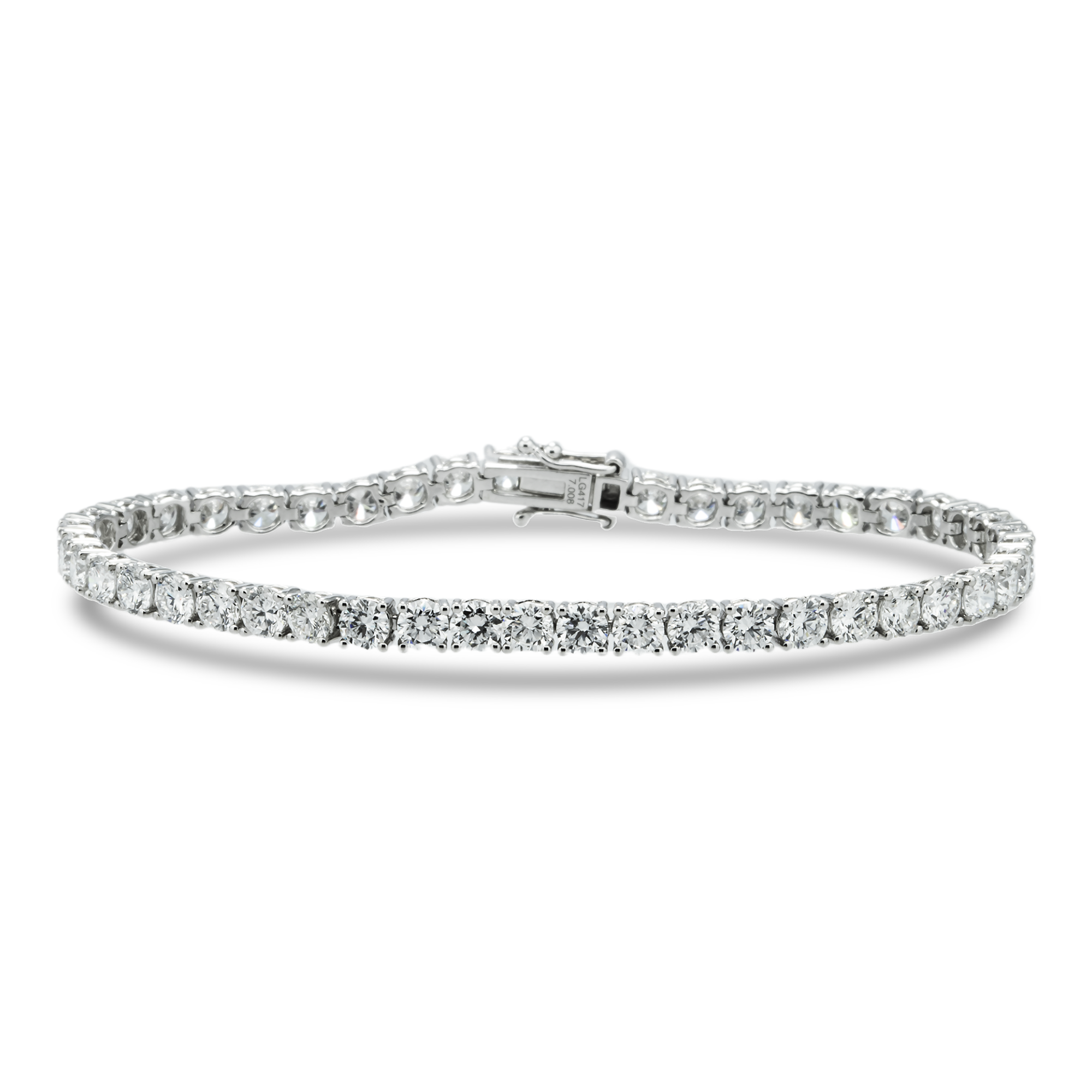 White Gold Round Cut Diamond Tennis Bracelet 7.5ct