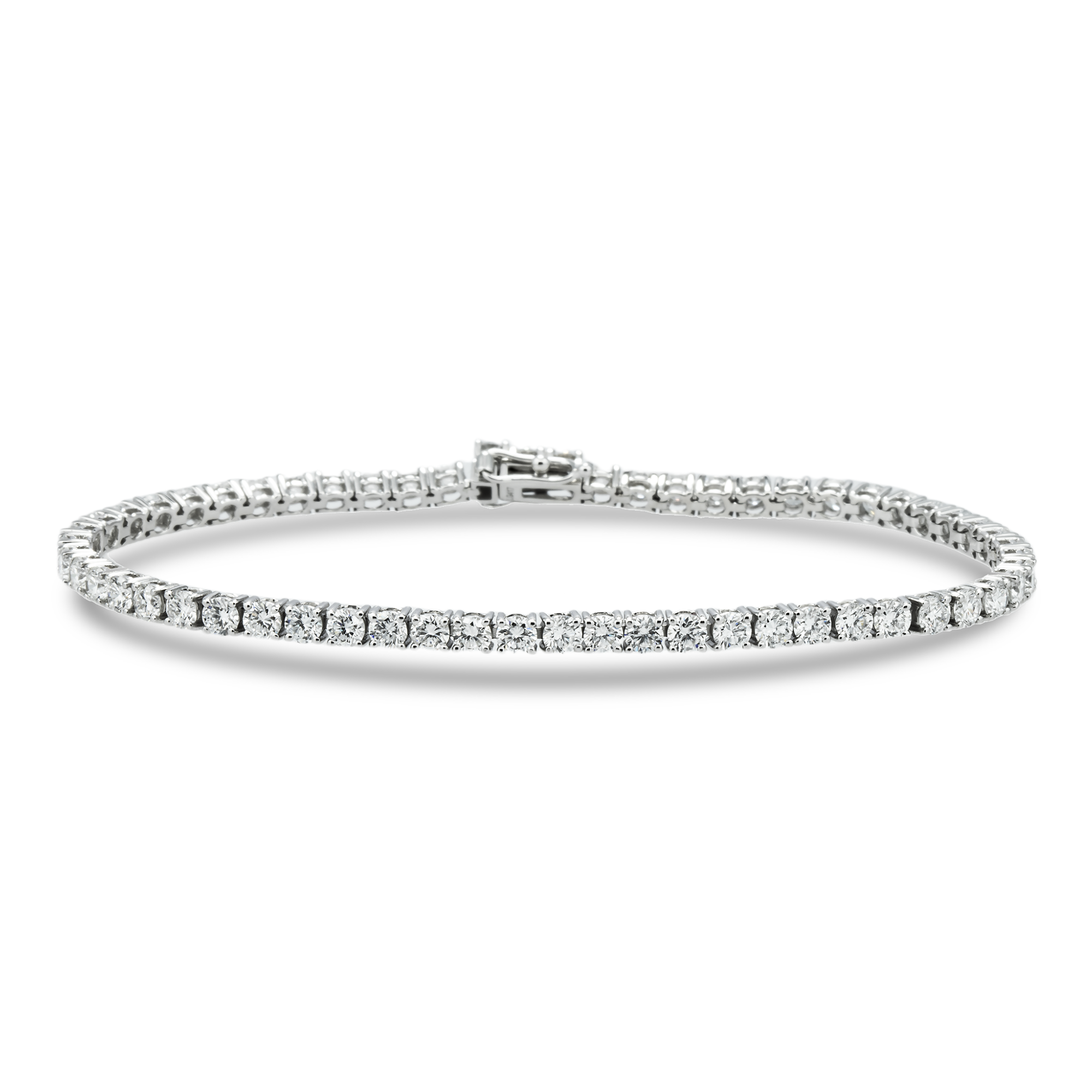 White Gold Round Cut Diamond Tennis Bracelet 4.97ct (6.5"-8.5")