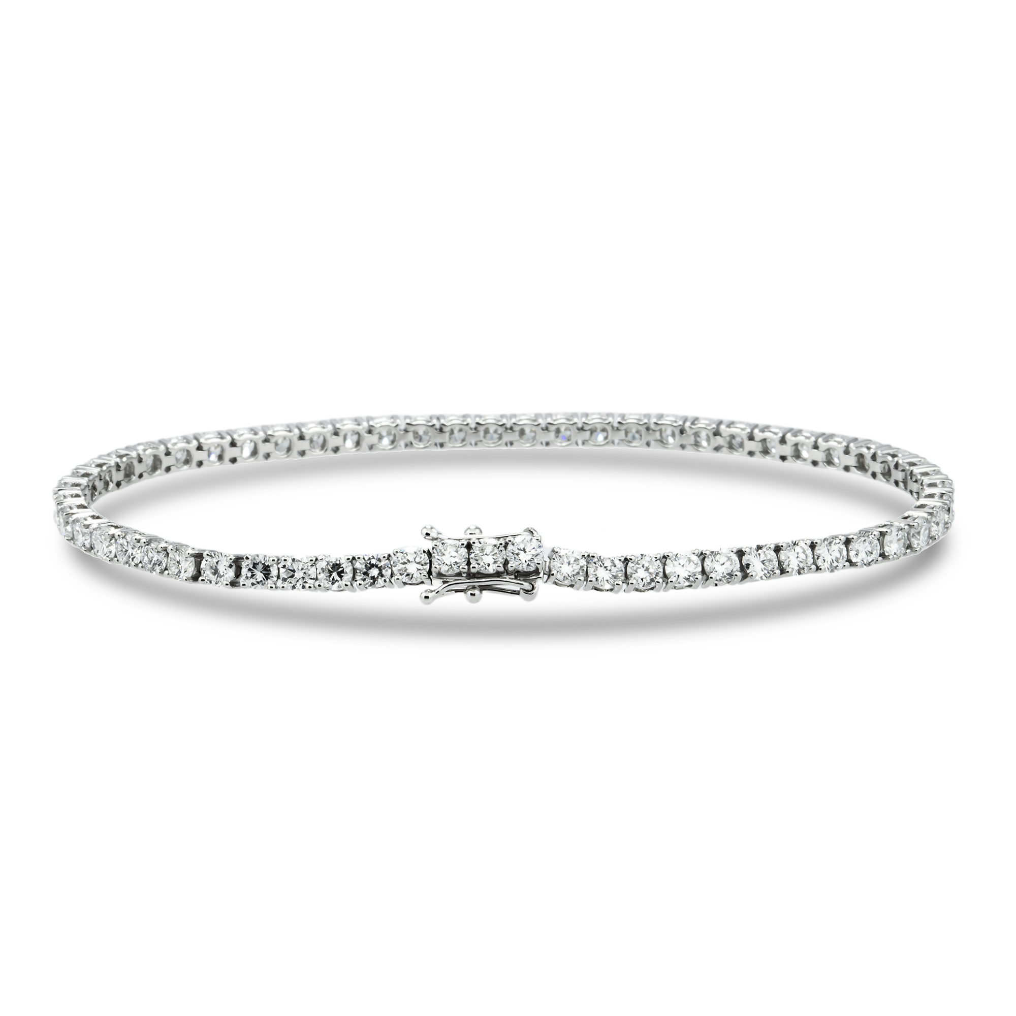 White Gold Round Cut Diamond Tennis Bracelet 4.97ct (6.5"-8.5")