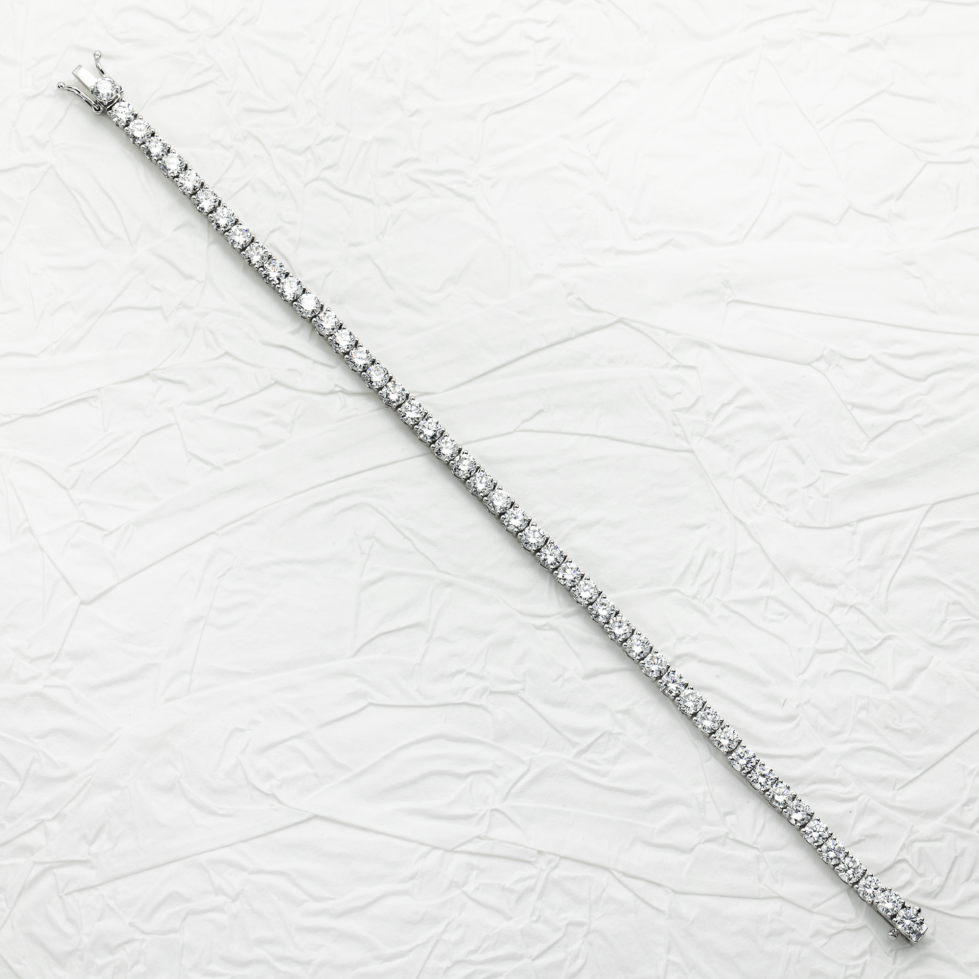 White Gold Round Cut Diamond Tennis Bracelet 7.0ct
