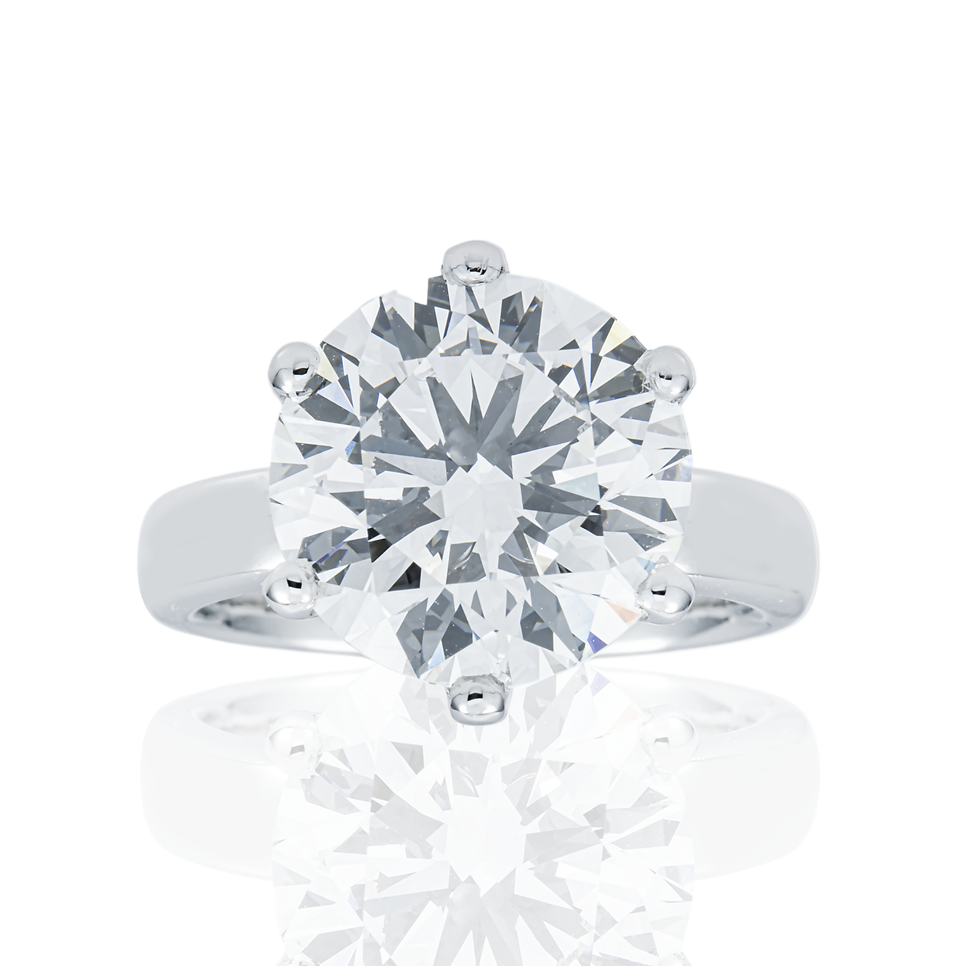 Platinum 7.17ctw Round Solitaire Diamond Engagement Ring
