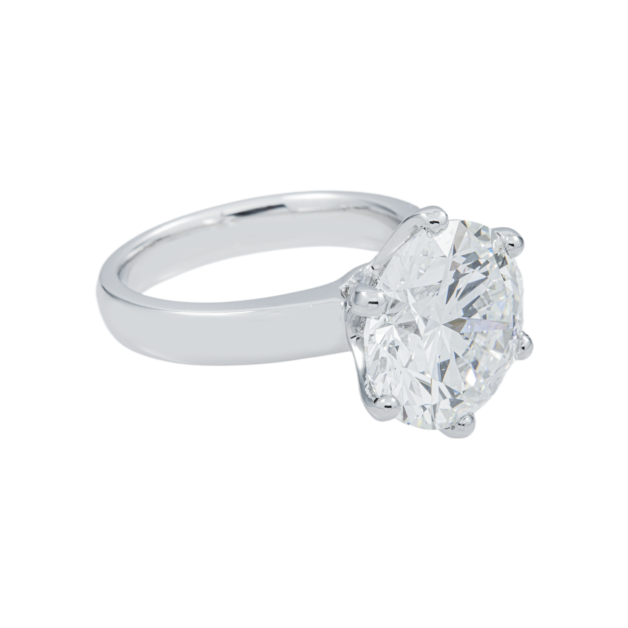 Platinum 7.17ctw Round Solitaire Diamond Engagement Ring