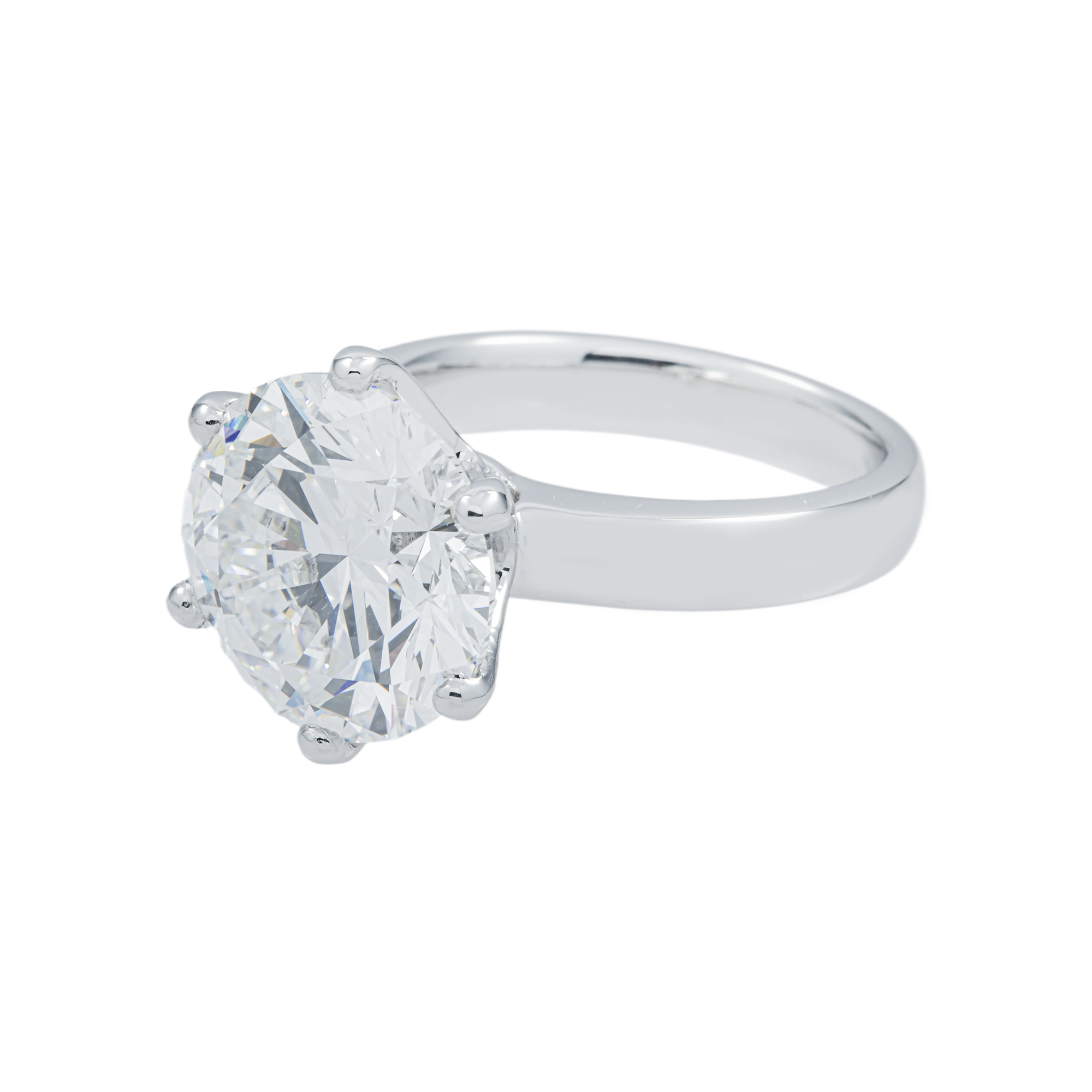 Platinum 7.17ctw Round Solitaire Diamond Engagement Ring