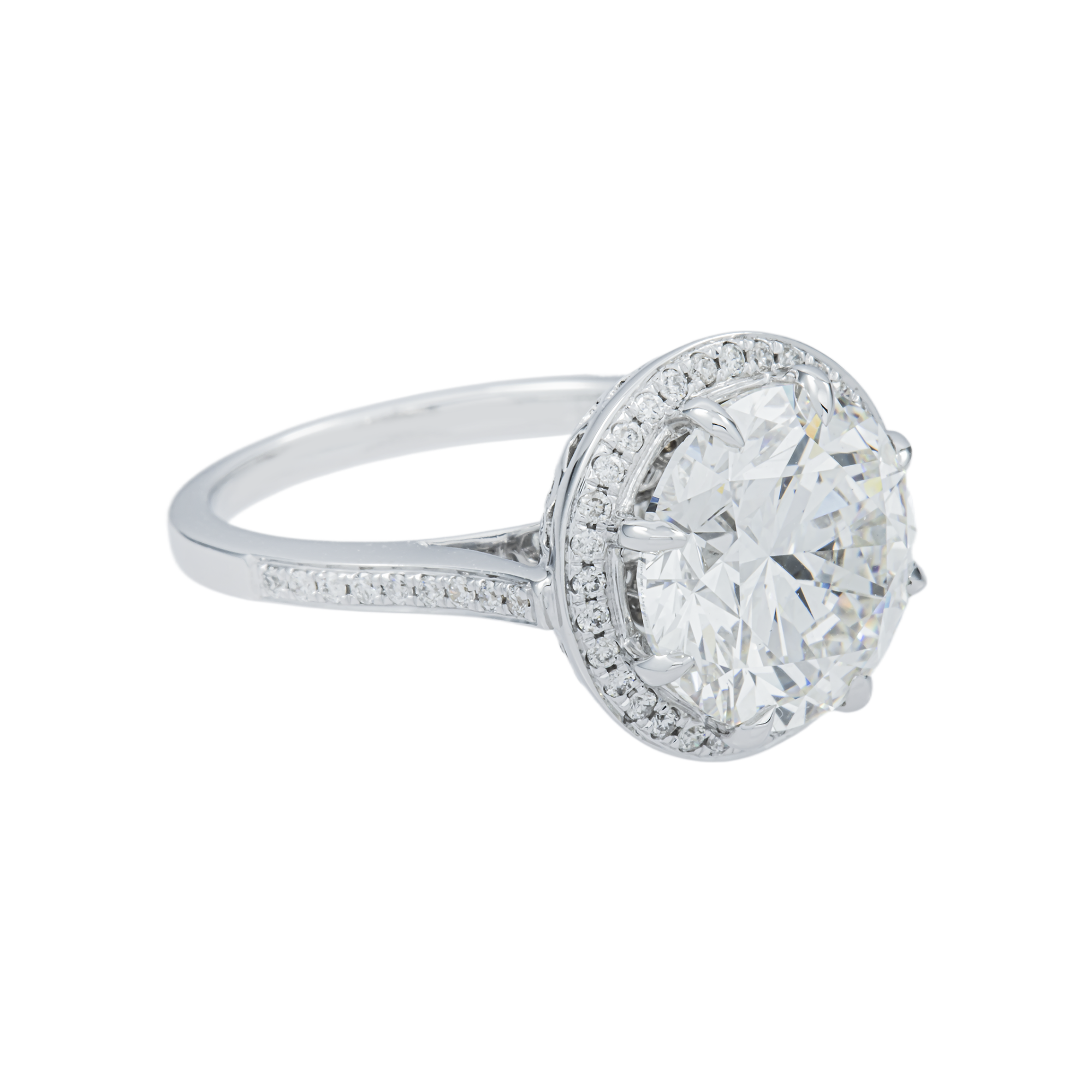 18K White Gold 5.01ct Round Diamond Engagement Ring
