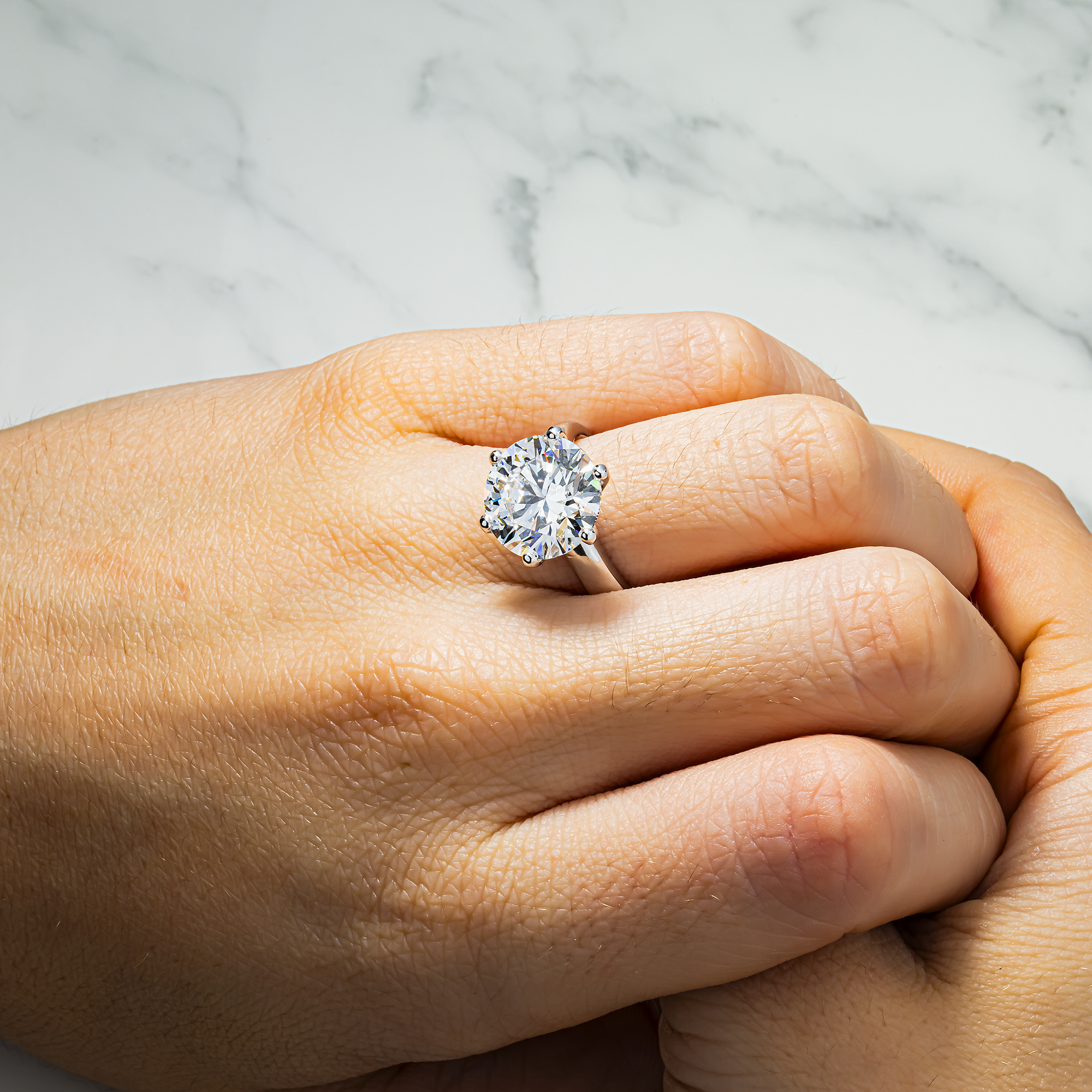 Platinum 7.17ctw Round Solitaire Diamond Engagement Ring