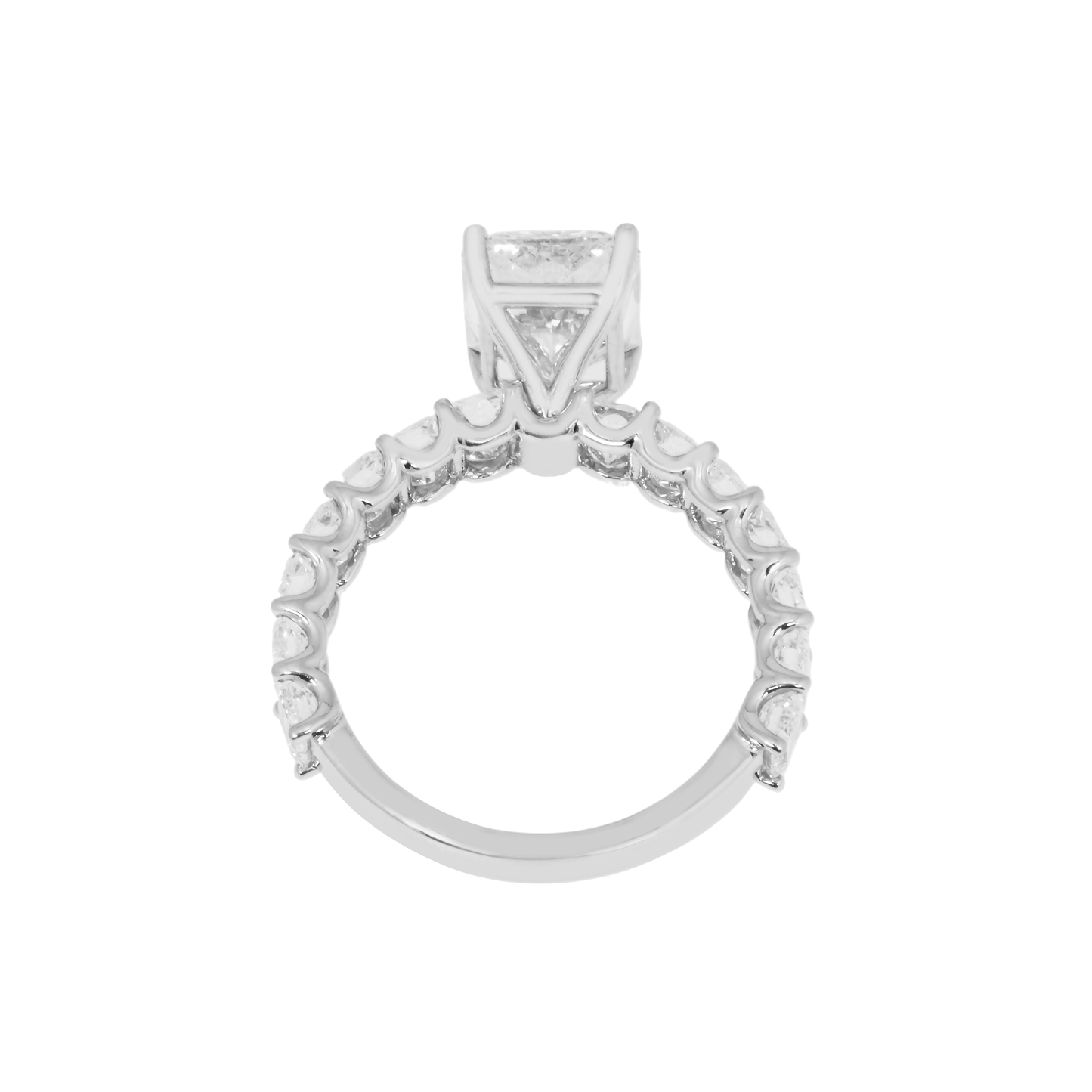 14K White Gold 3.55ct Radiant Cut Diamond Engagement Ring 6.64ctw